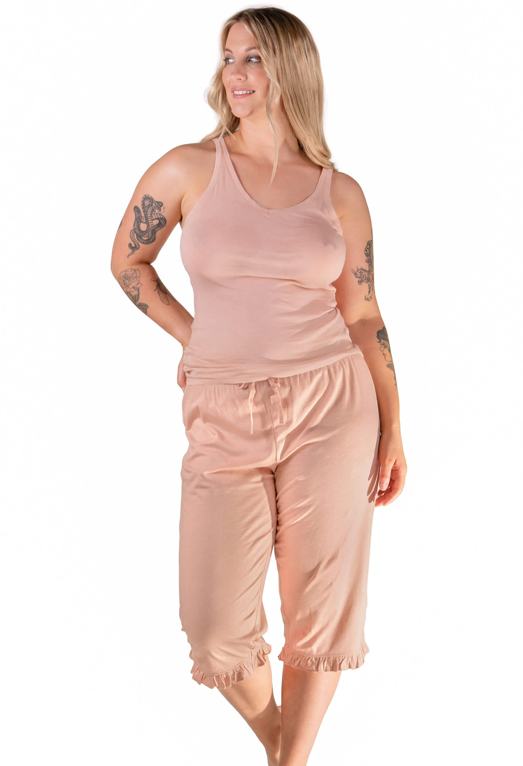 100% Cotton Frill 3/4 Pants - Image 4
