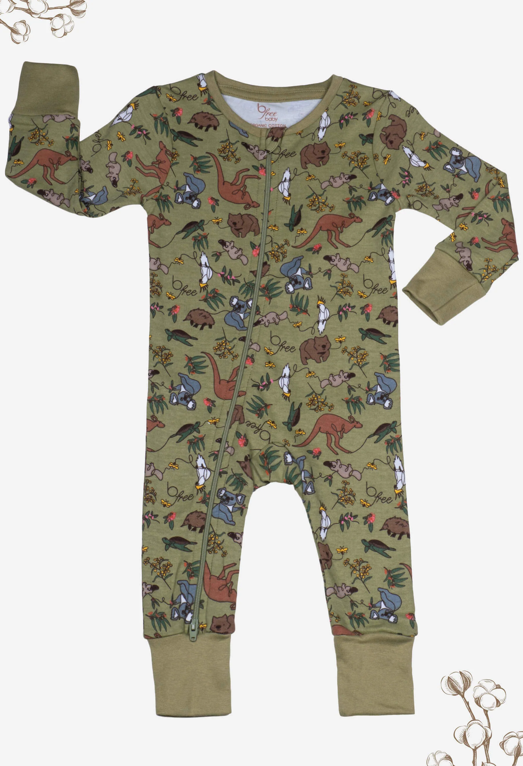 100% Organic Cotton 2-Way Zip Babysuit - Image 4