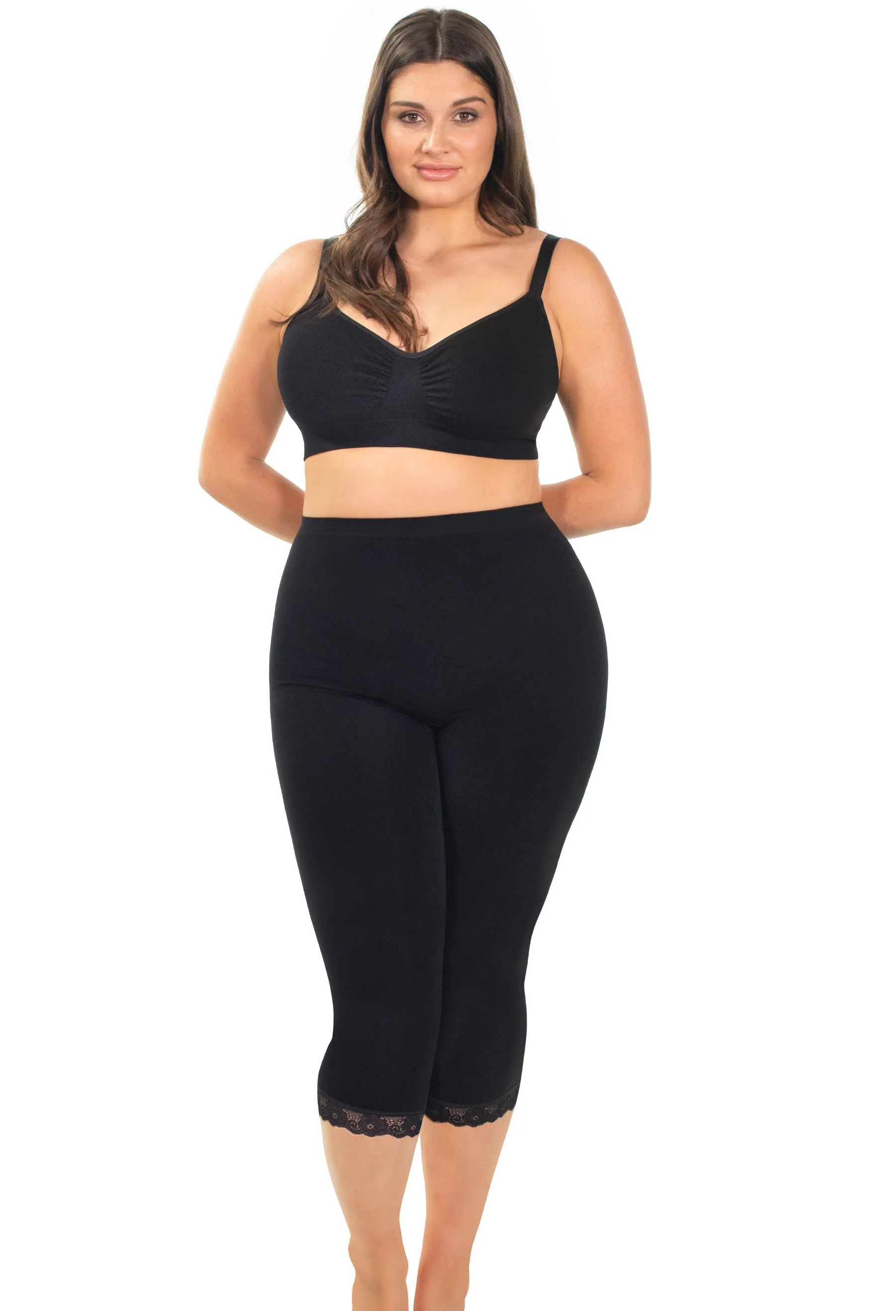Anti Chafing High Rise 3/4 Cotton Rich Leggings - 3 Pack - Image 10