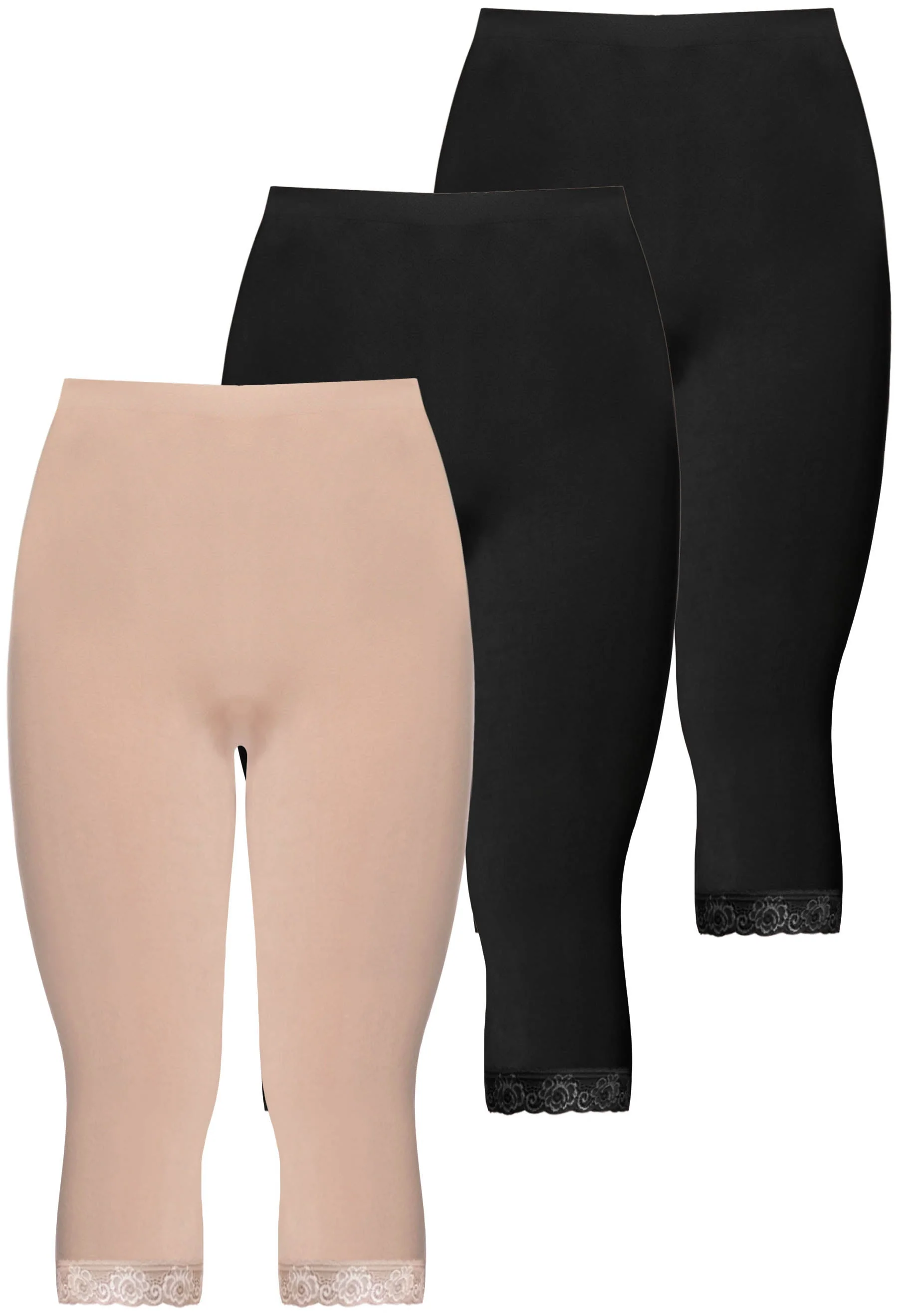 Anti Chafing High Rise 3/4 Cotton Rich Leggings - 3 Pack - Image 11