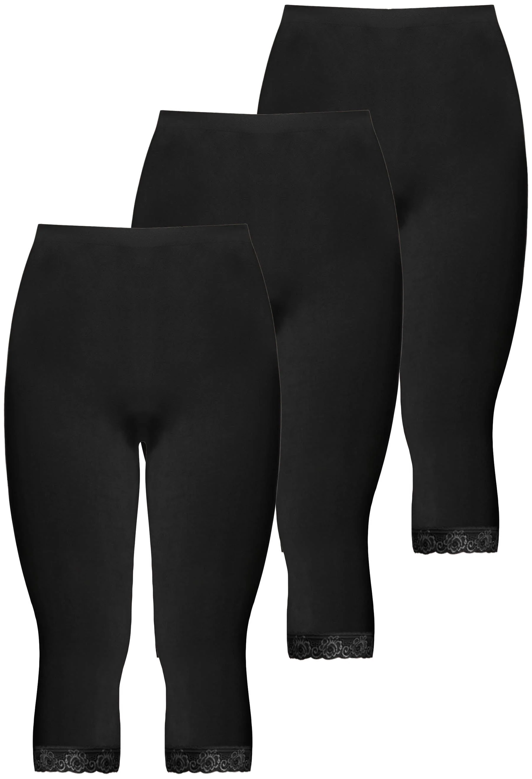 Anti Chafing High Rise 3/4 Cotton Rich Leggings - 3 Pack - Image 12