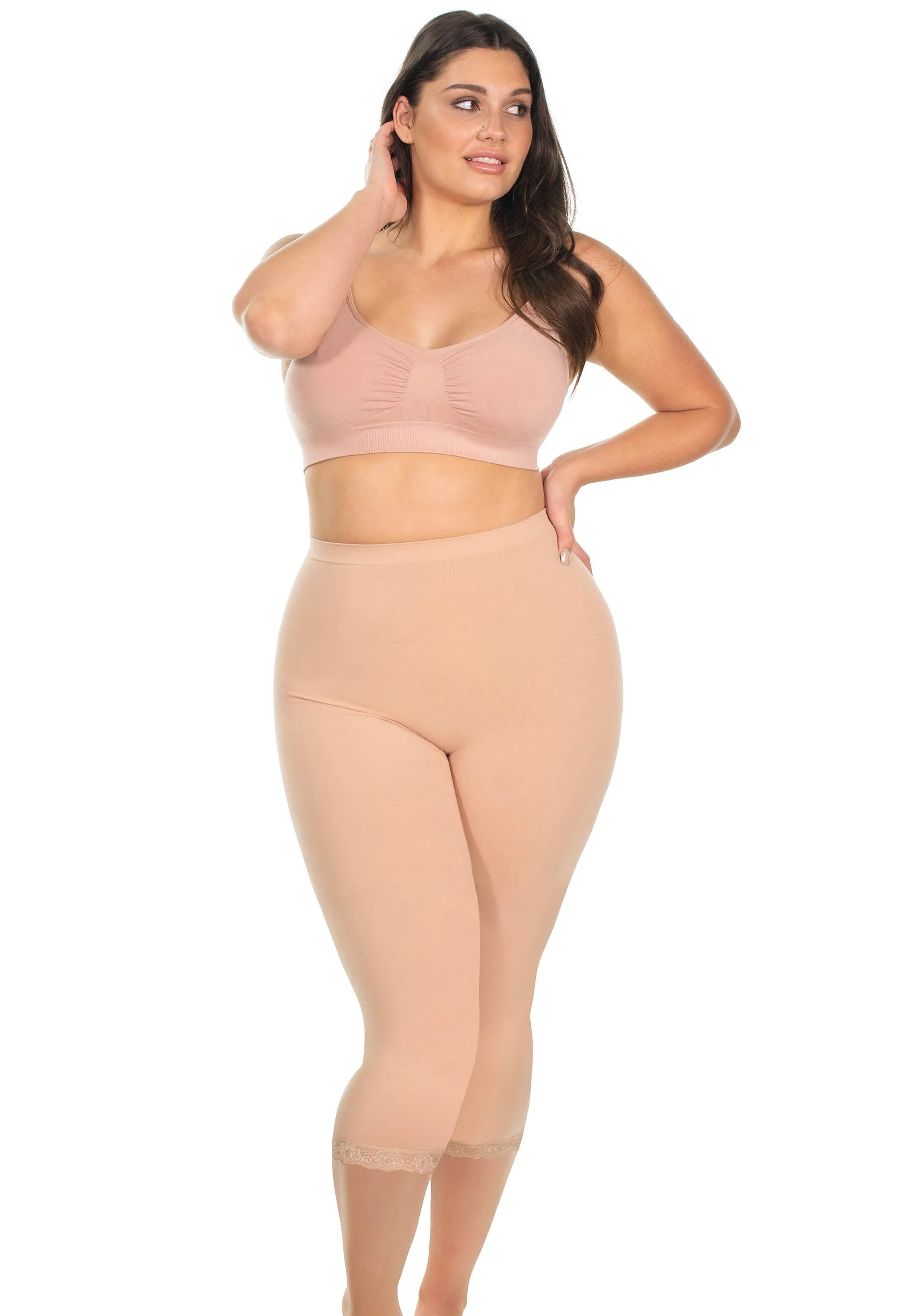 Anti Chafing High Rise 3/4 Cotton Rich Leggings - Image 6
