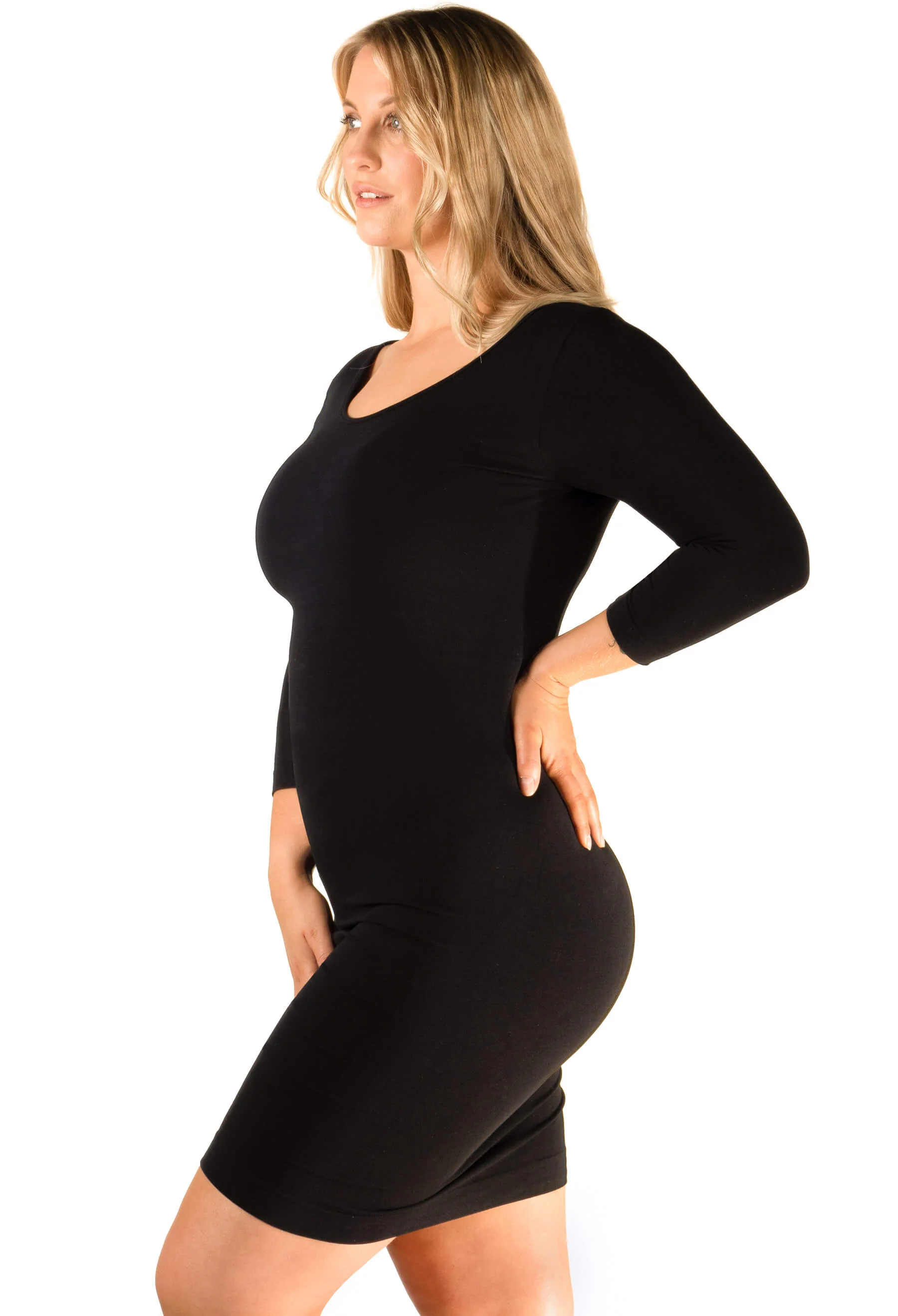 Bamboo 3/4 Sleeve Bodycon Dress - 2 Pack - Image 2