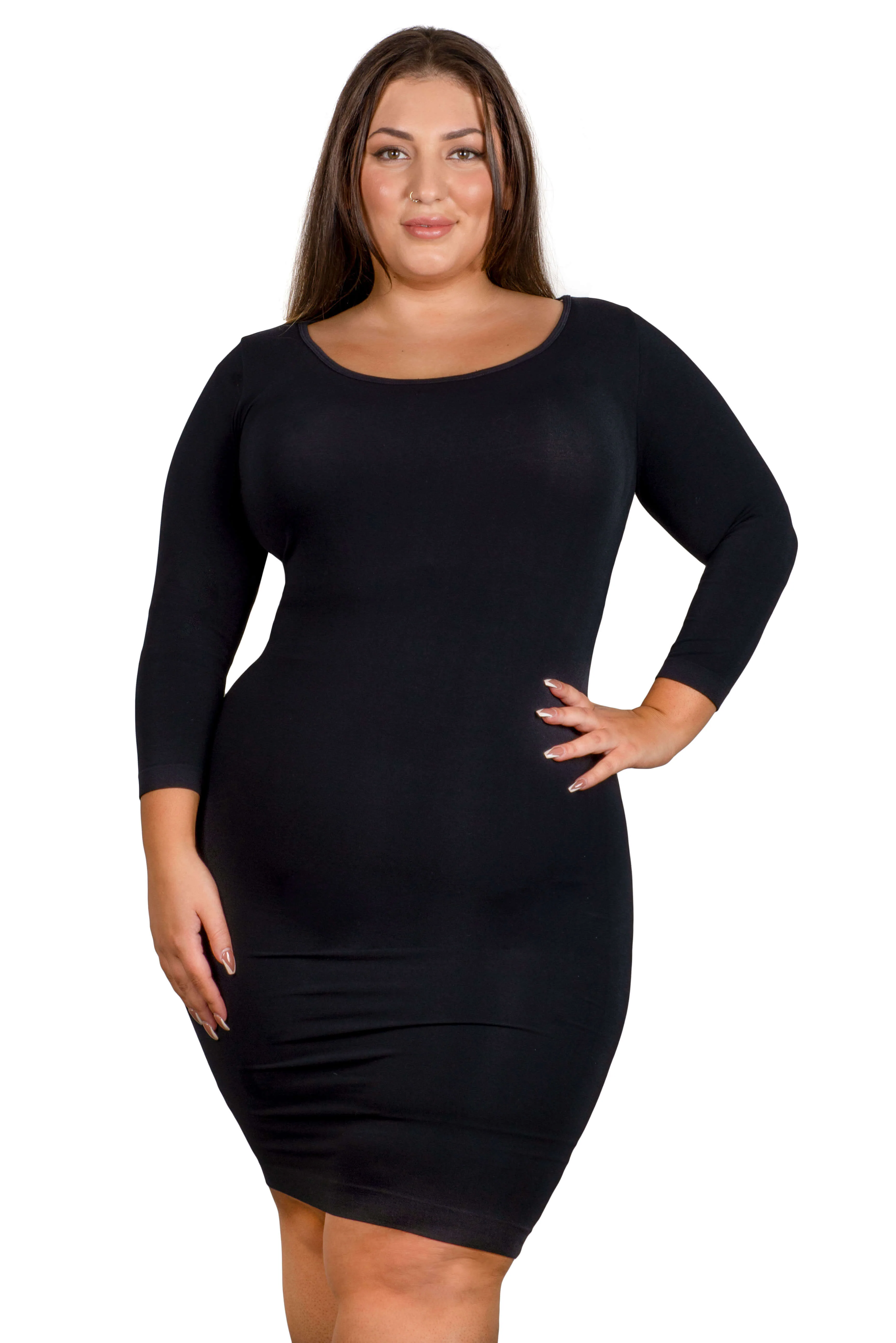Bamboo 3/4 Sleeve Bodycon Dress - 2 Pack - Image 7