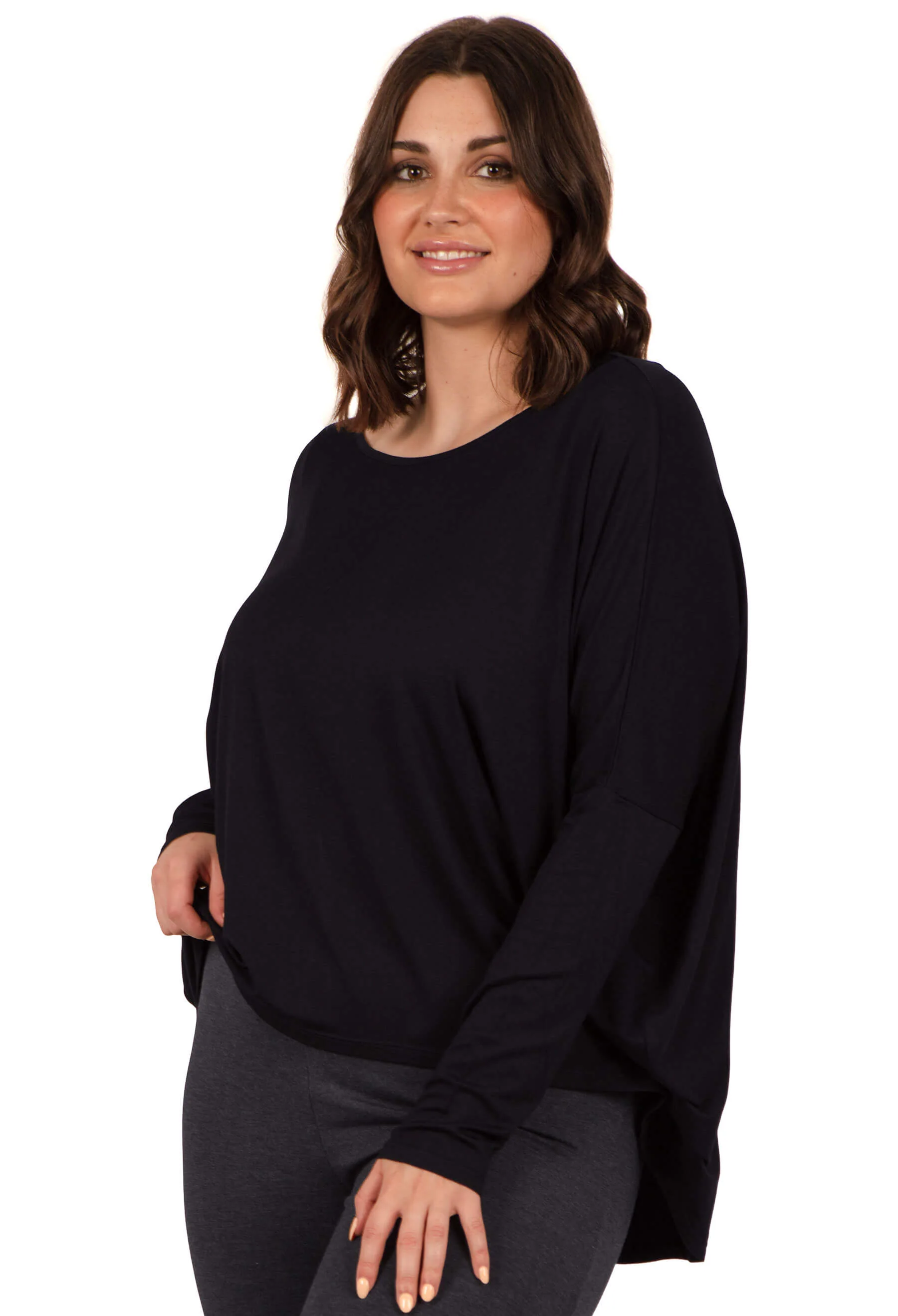 Bamboo Boat Neck Long Sleeve Top - Image 14