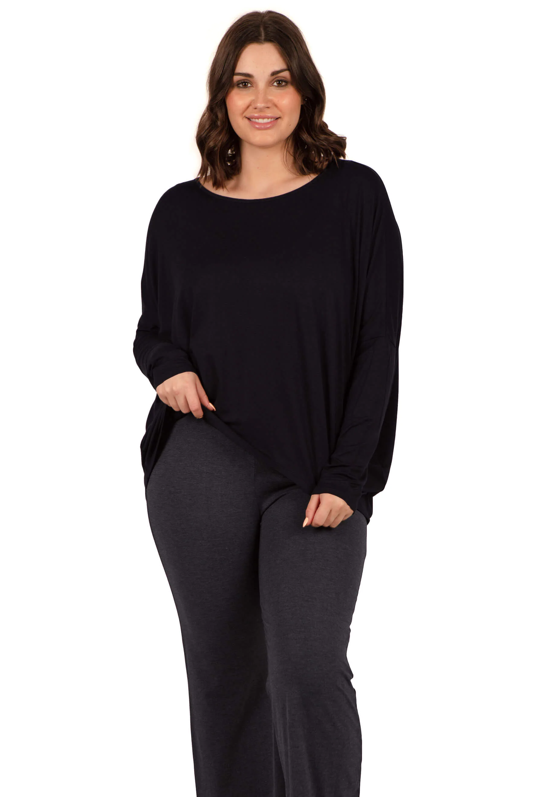 Bamboo Boat Neck Long Sleeve Top - Image 16