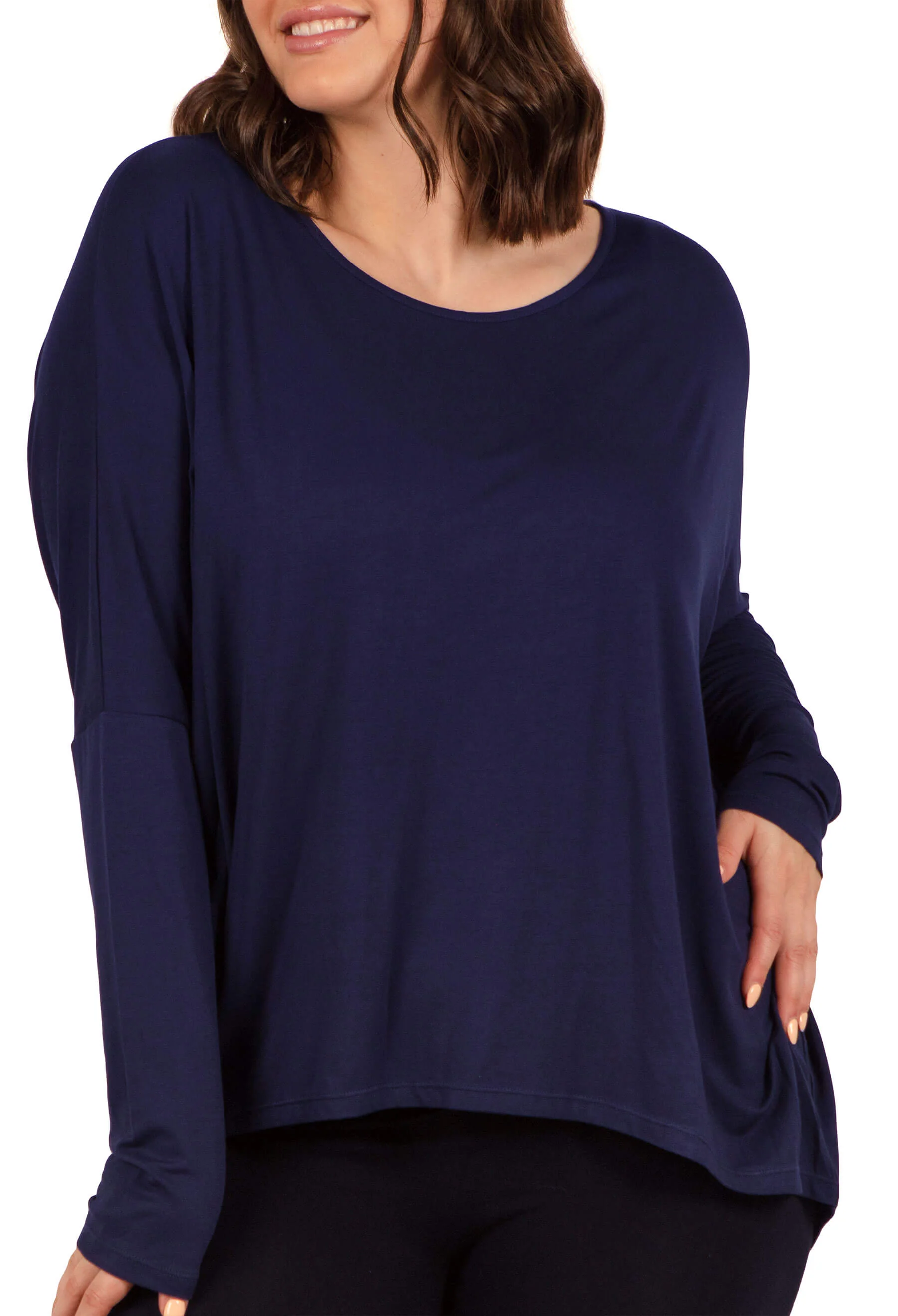 Bamboo Boat Neck Long Sleeve Top - Image 5