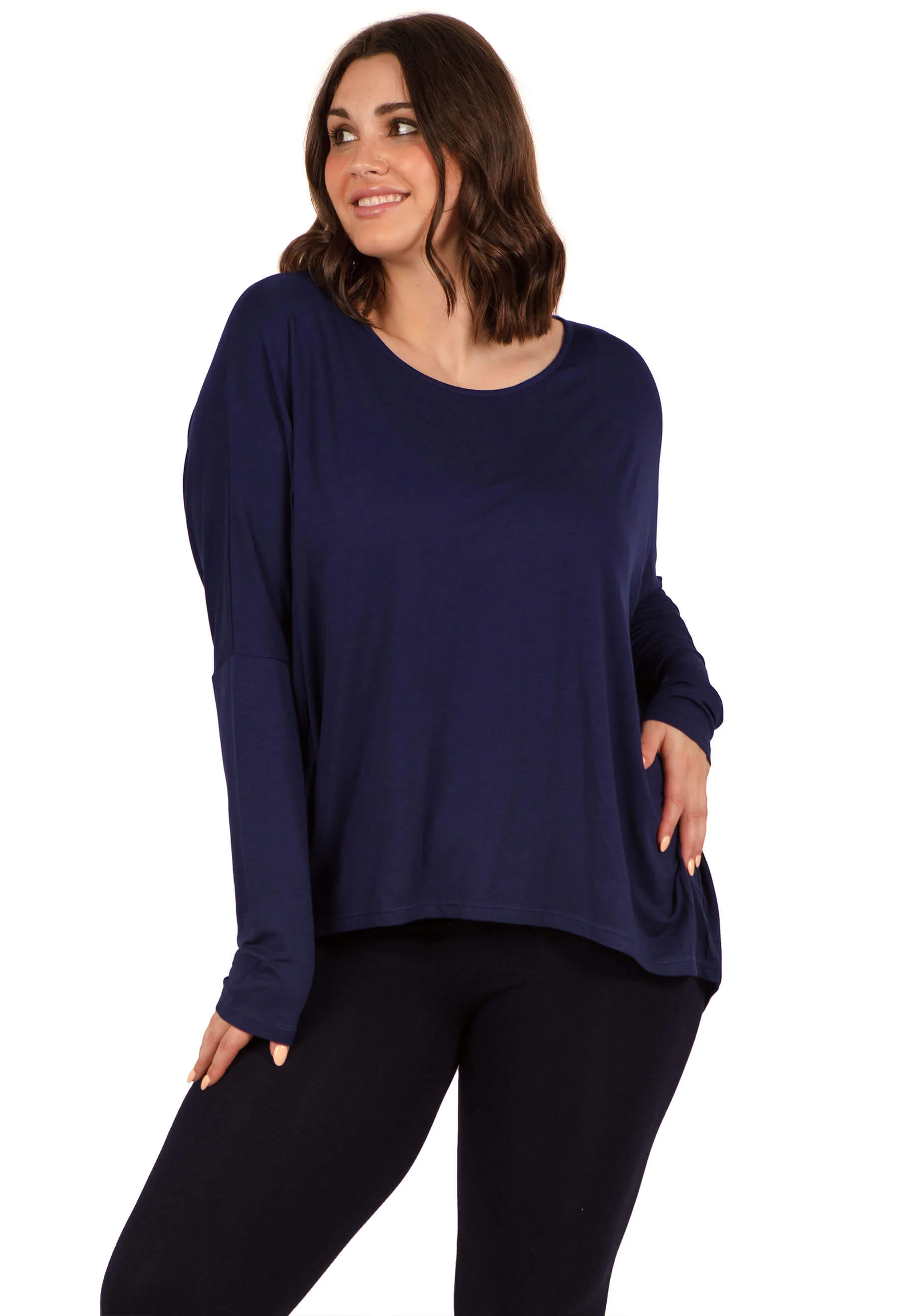 Bamboo Boat Neck Long Sleeve Top - Image 8