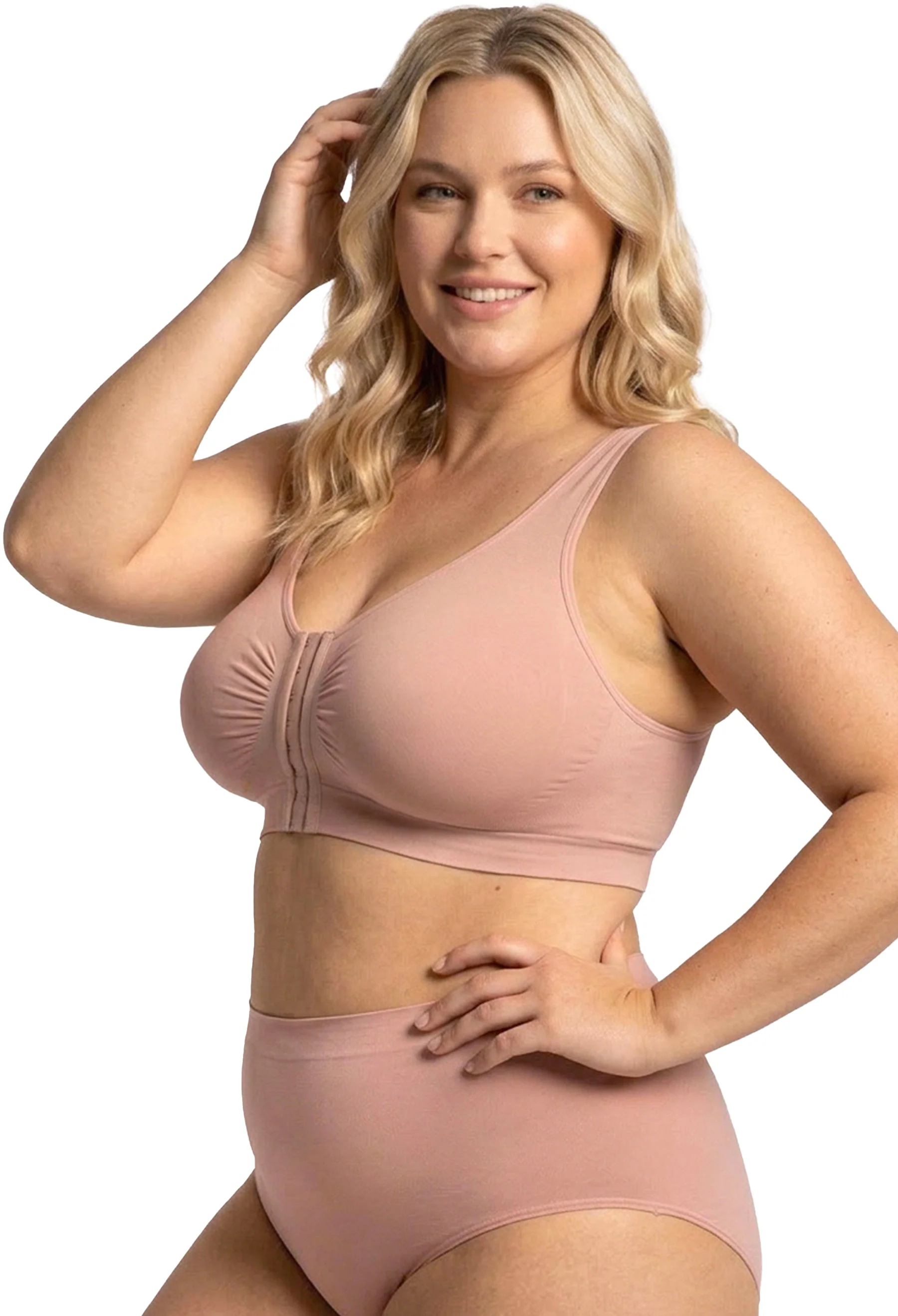 Bamboo Padded Front Closure Wire Free Bra - Image 11
