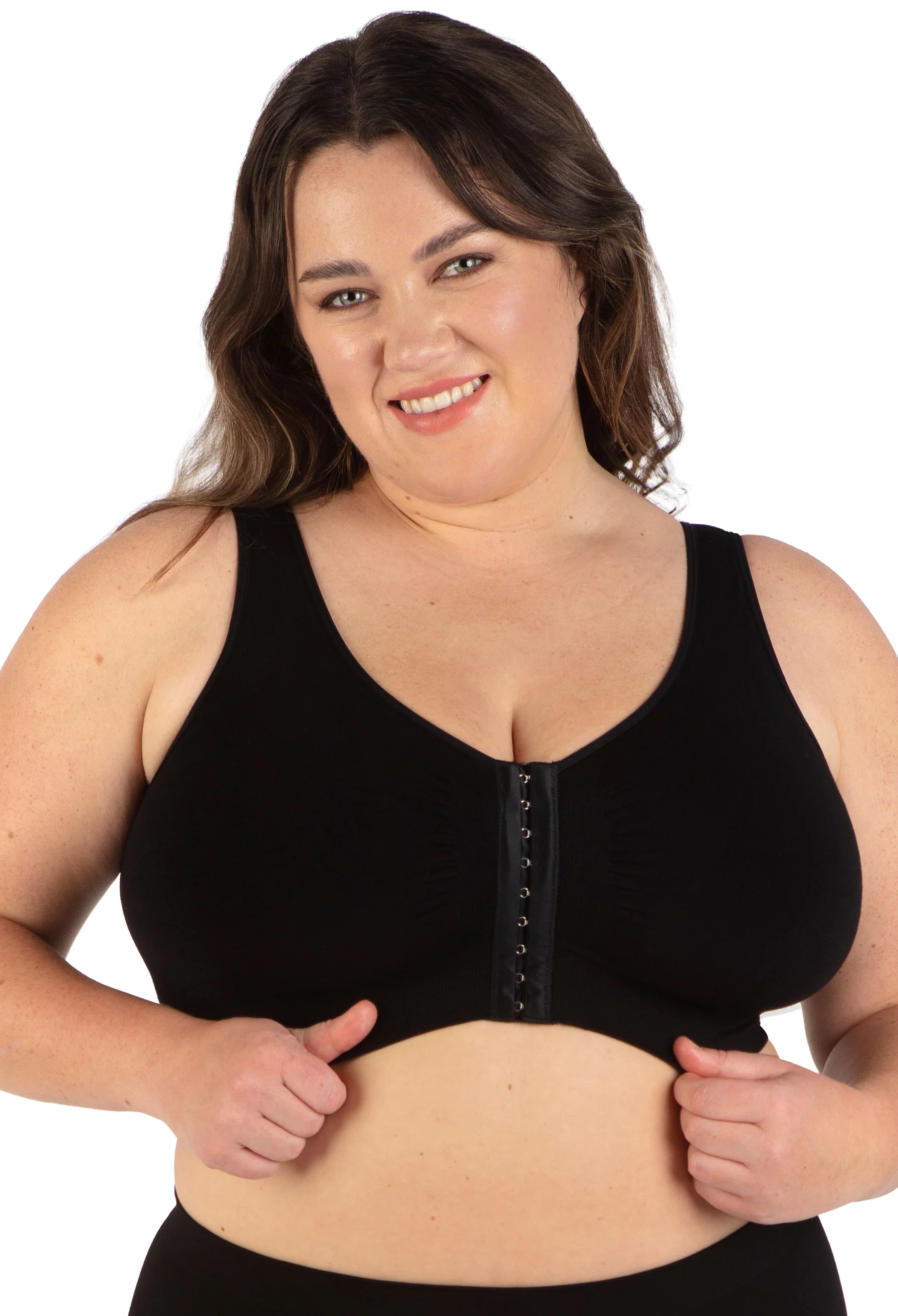 Bamboo Padded Front Closure Wire Free Bra - Image 19