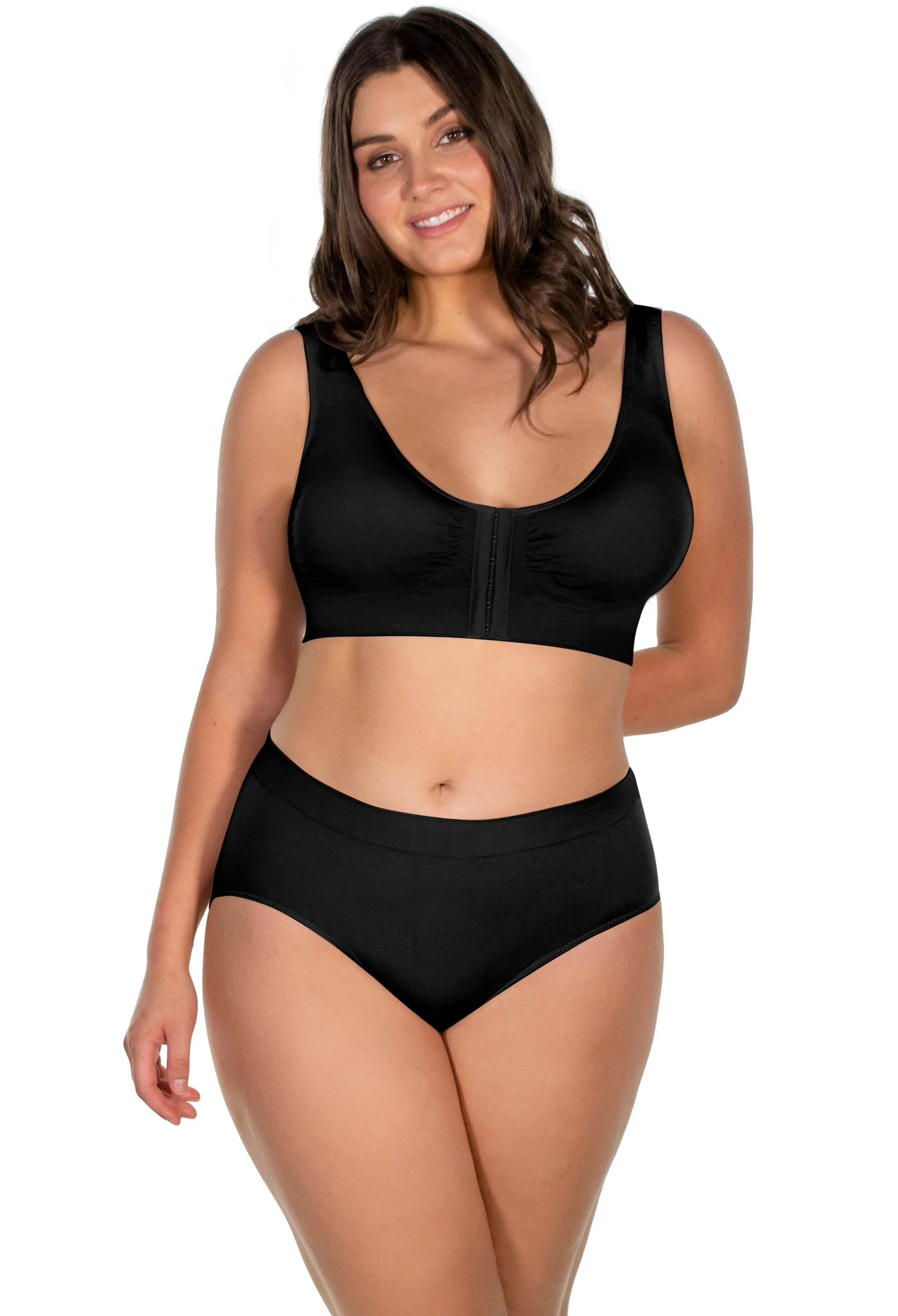 Bamboo Padded Front Closure Wire Free Bra - Image 8