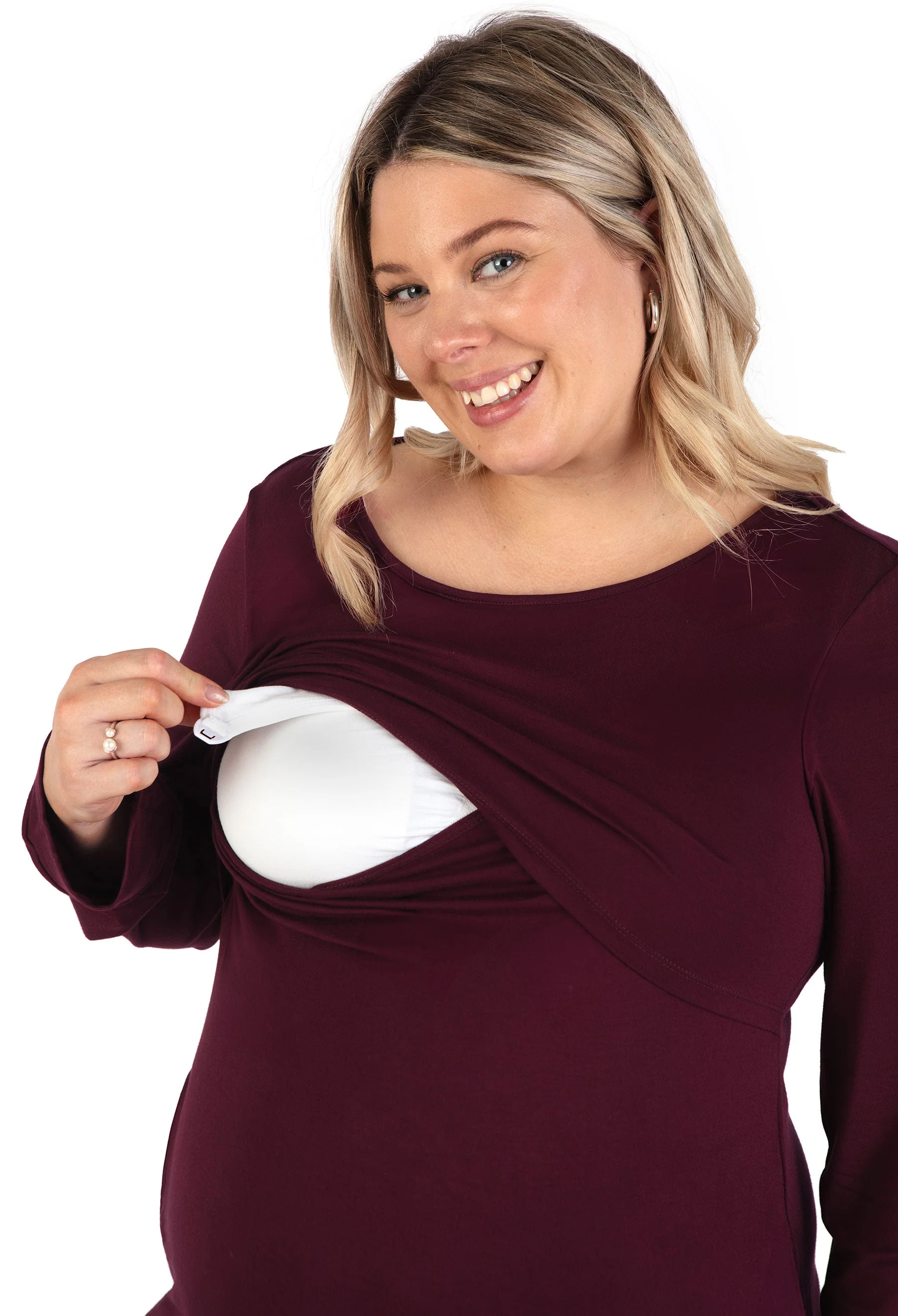 Bamboo Long Sleeve Nursing Dress - Image 13