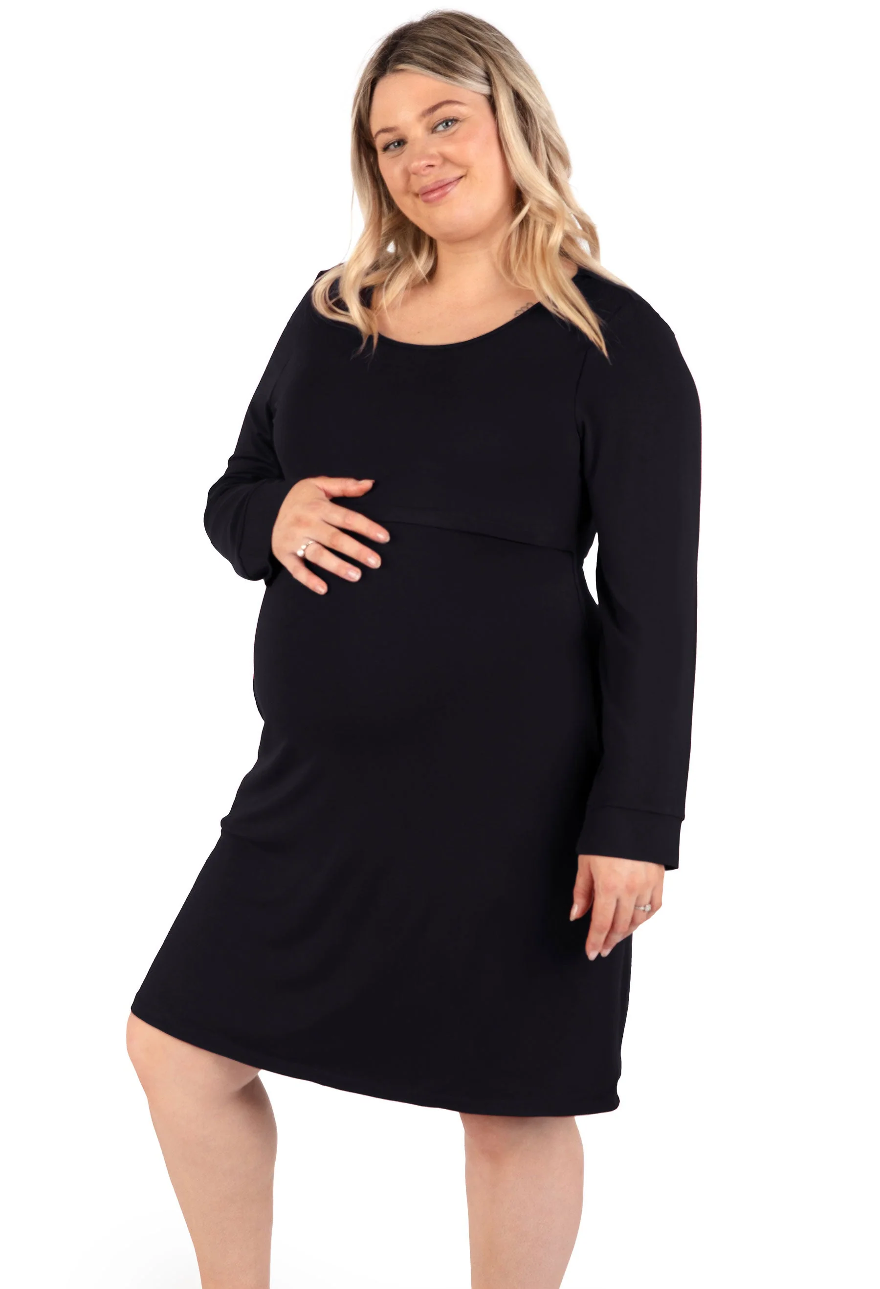 Bamboo Long Sleeve Nursing Dress - Image 6