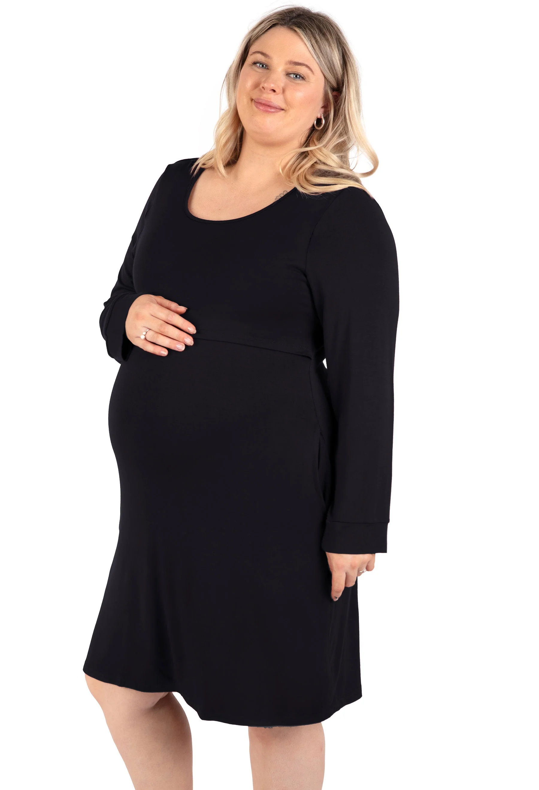 Bamboo Long Sleeve Nursing Dress - Image 7