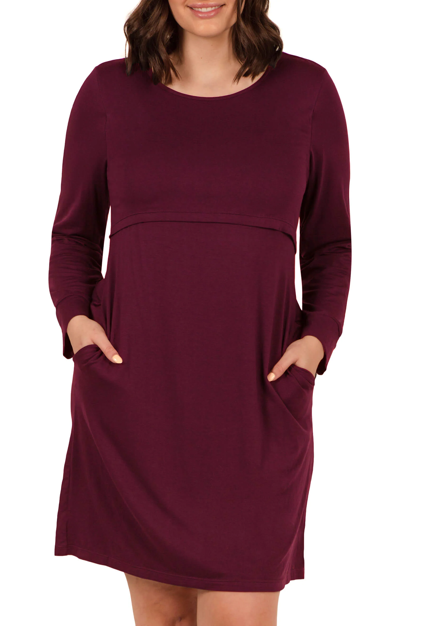 Bamboo Long Sleeve Nursing Dress - Image 8