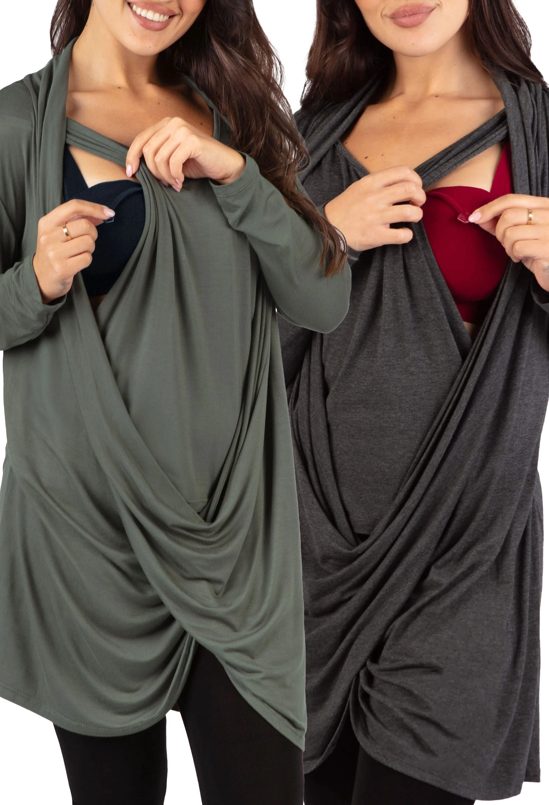 Bamboo Maternity & Easy Nursing Hospital Gown - 2 Pack - Image 35