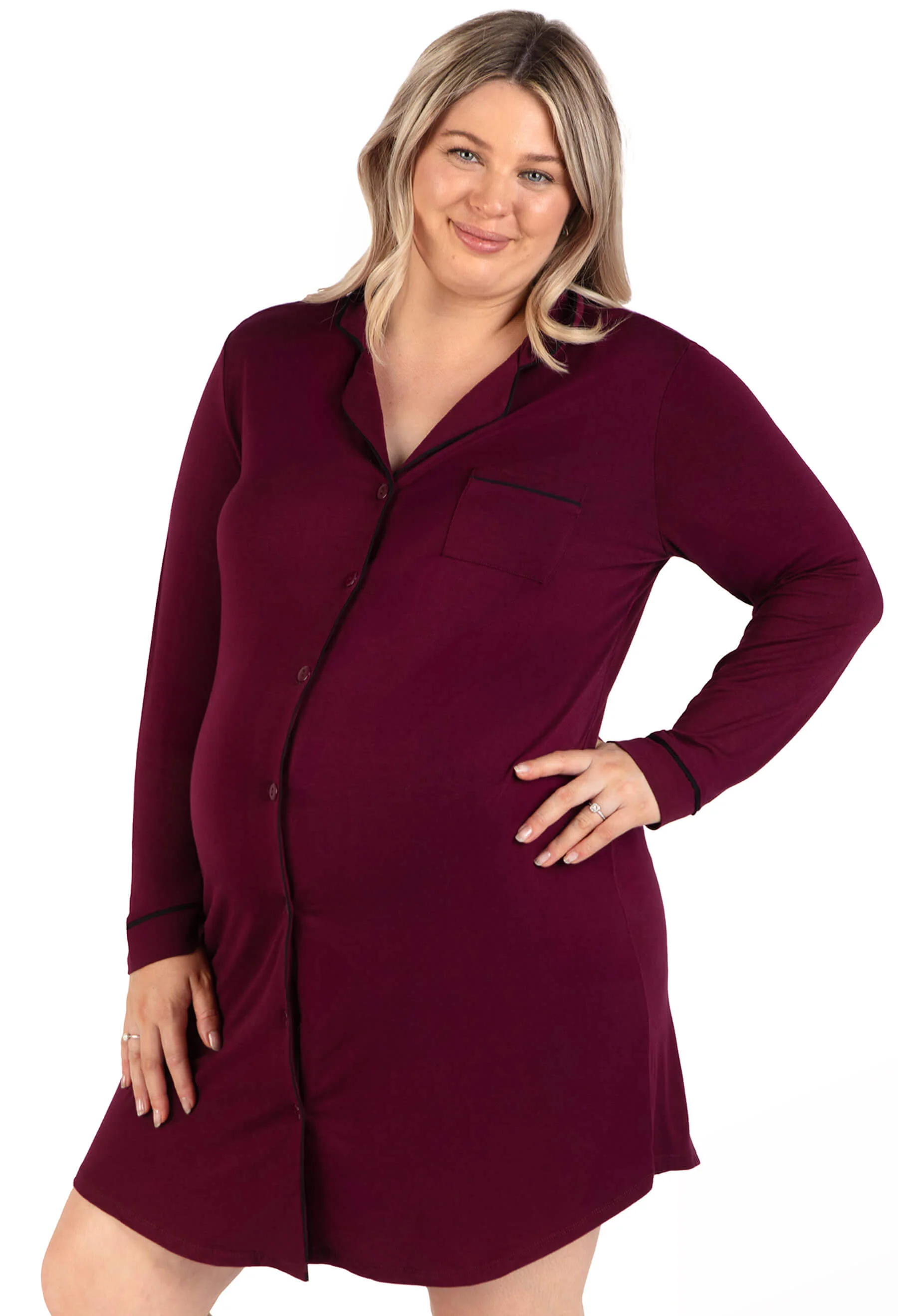 Bamboo Maternity & Nursing Birthing Hospital Gown - 2 Pack - Image 10
