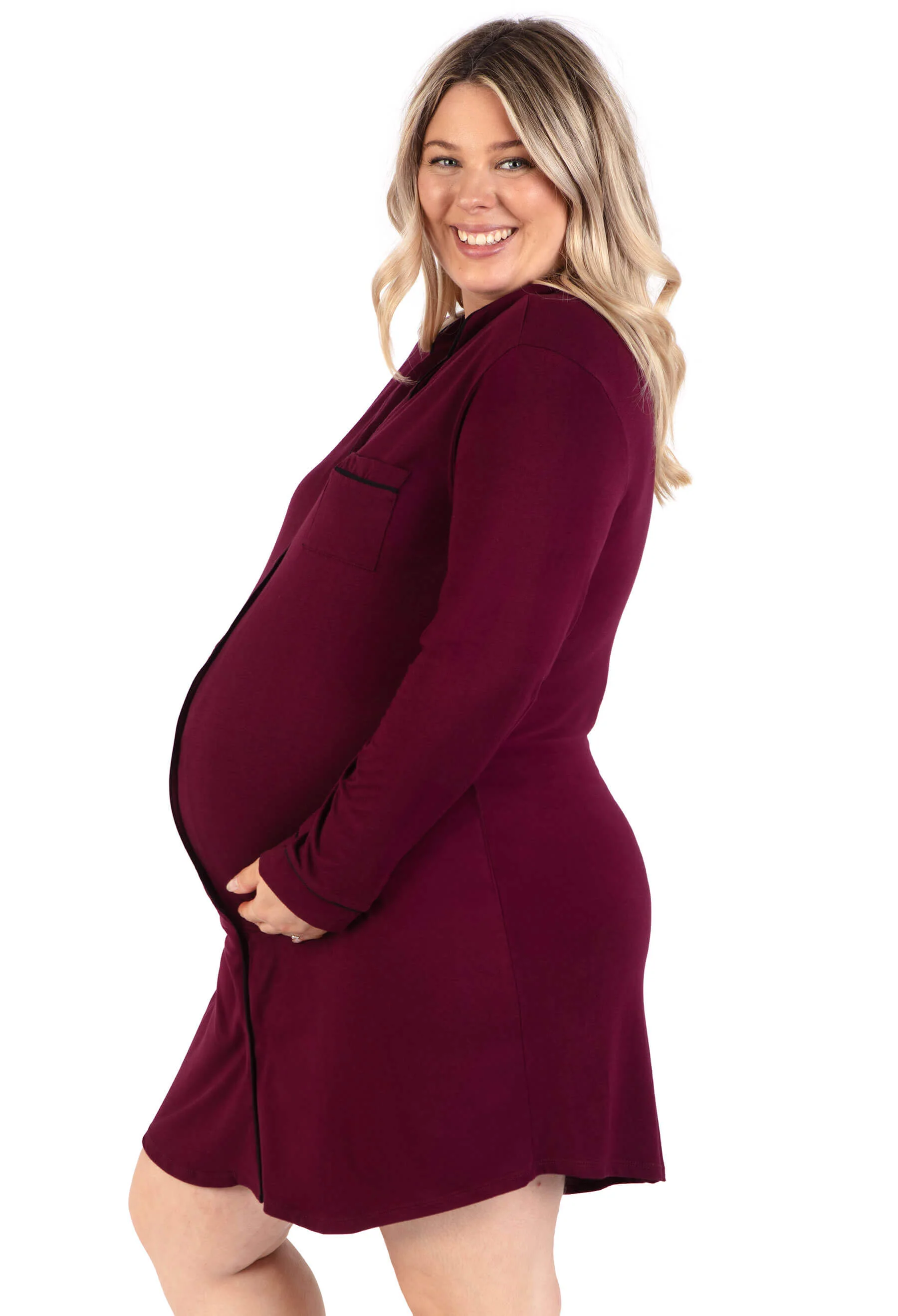 Bamboo Maternity & Nursing Birthing Hospital Gown - 2 Pack - Image 9