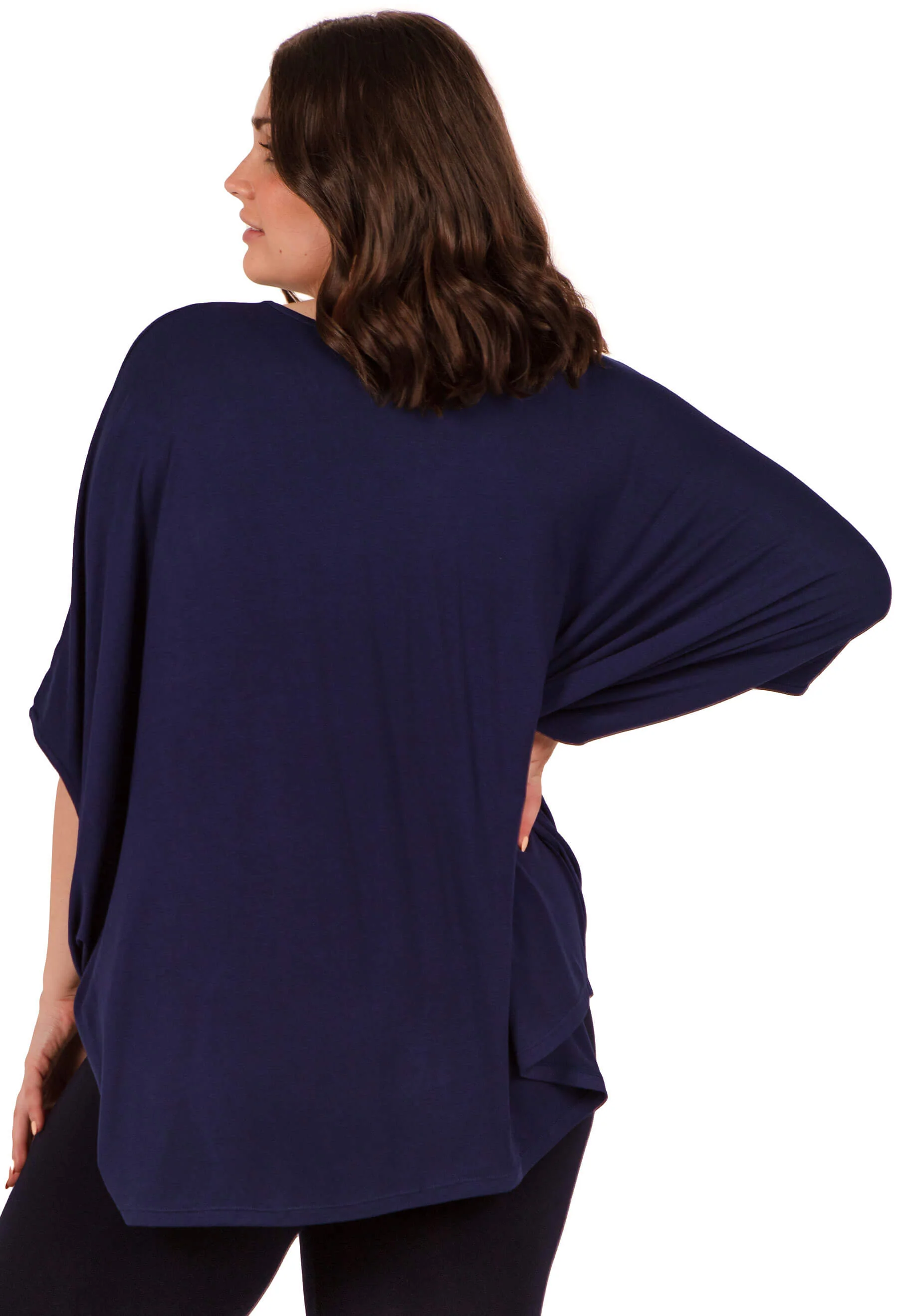 Bamboo V Neck Draped Short Sleeve Top - Image 11