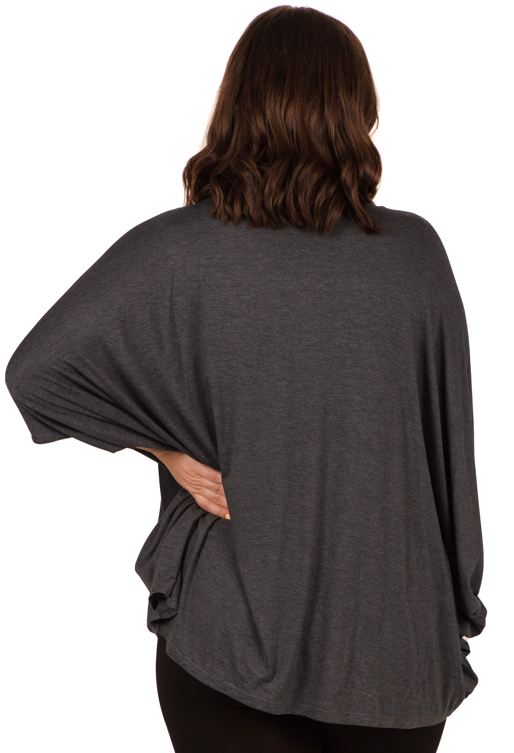 Bamboo V Neck Draped Short Sleeve Top - 2 PACK - Image 16
