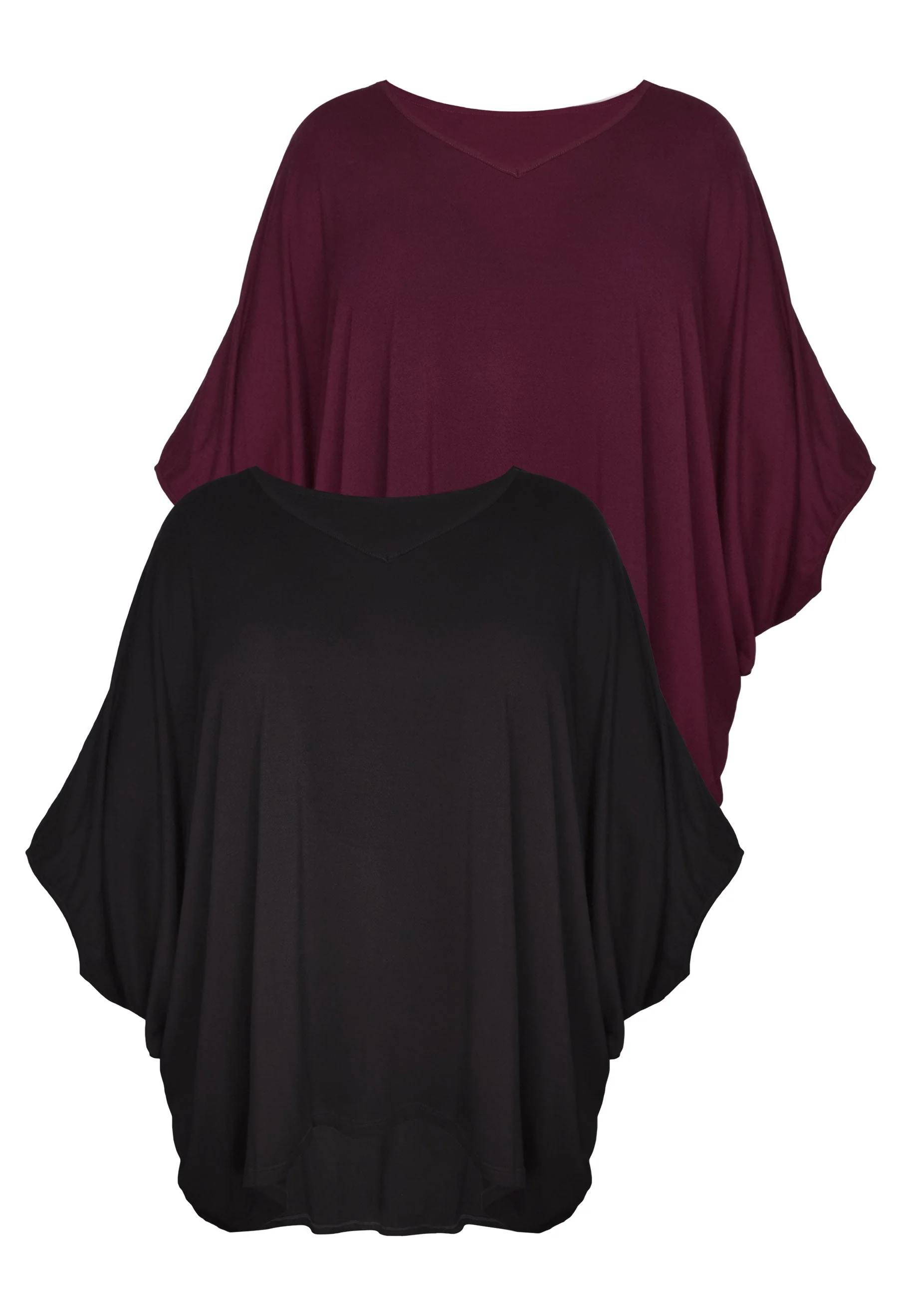Bamboo V Neck Draped Short Sleeve Top - 2 PACK - Image 18