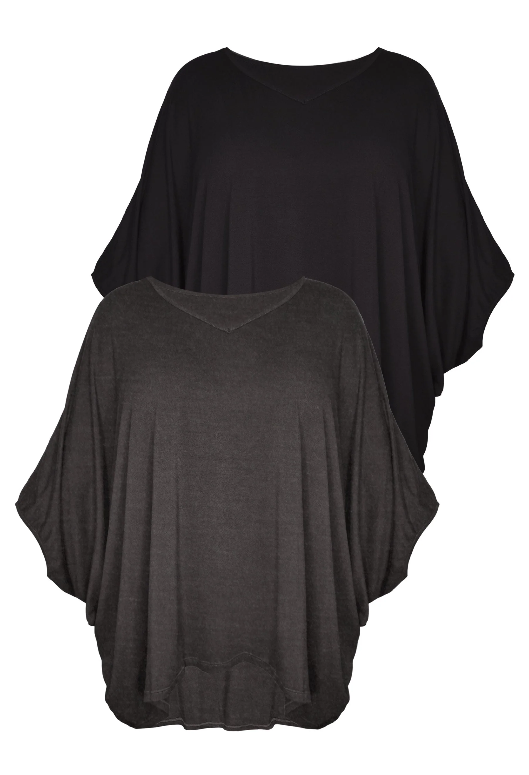 Bamboo V Neck Draped Short Sleeve Top - 2 PACK - Image 19
