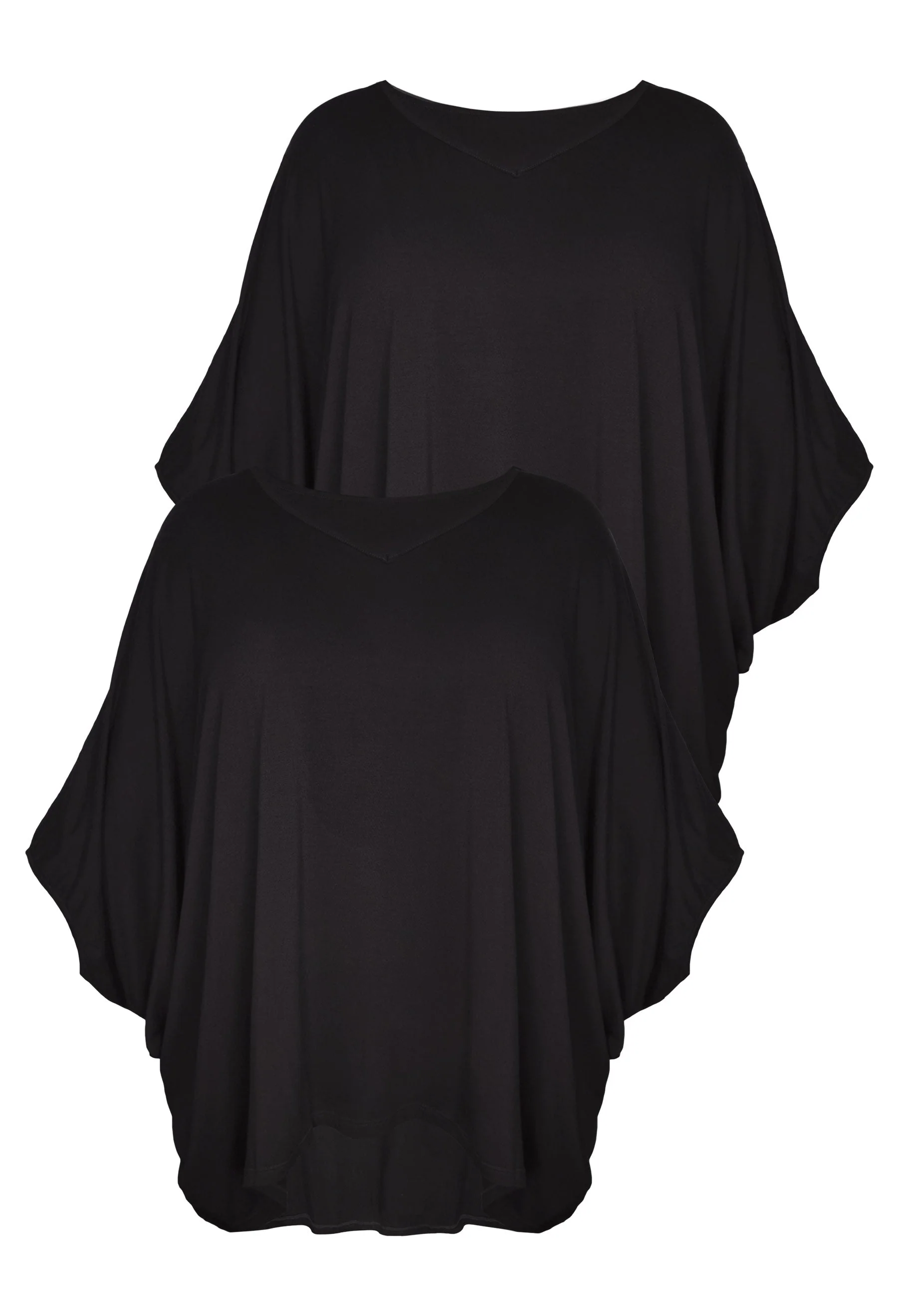 Bamboo V Neck Draped Short Sleeve Top - 2 PACK - Image 20