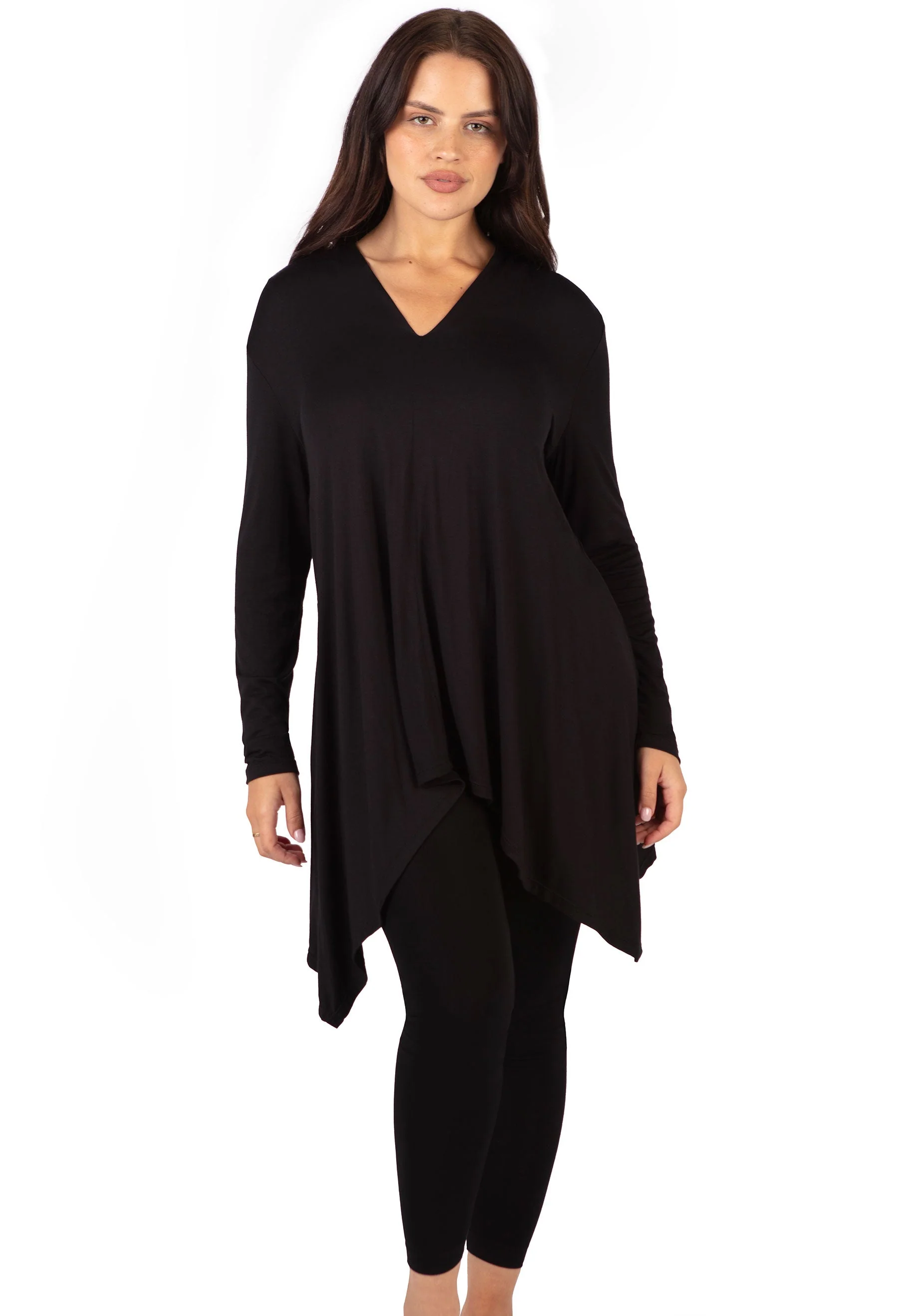 Bamboo V Neck Tunic Top - Image 17