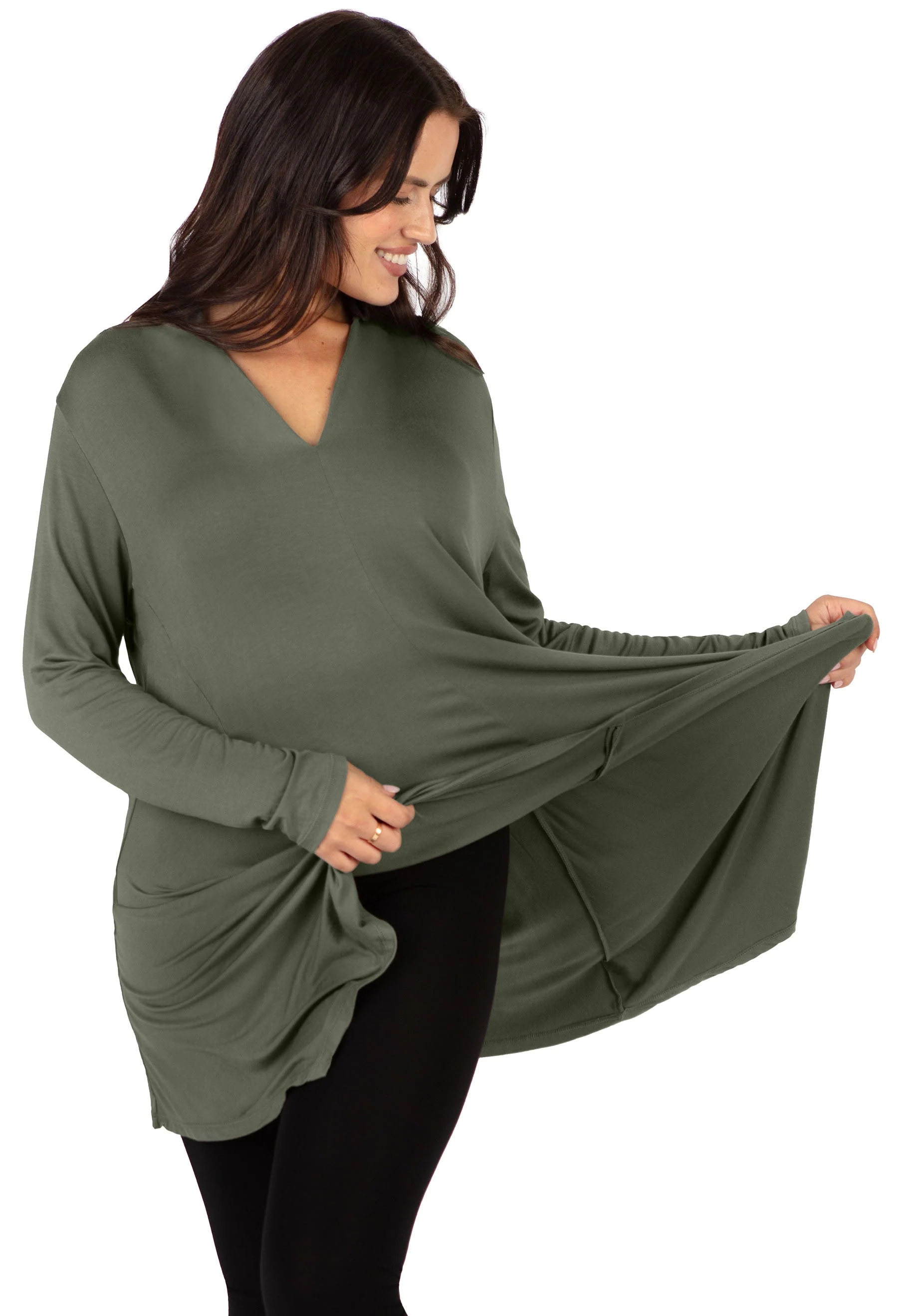 Bamboo V Neck Tunic Top - 2 Pack - Image 14