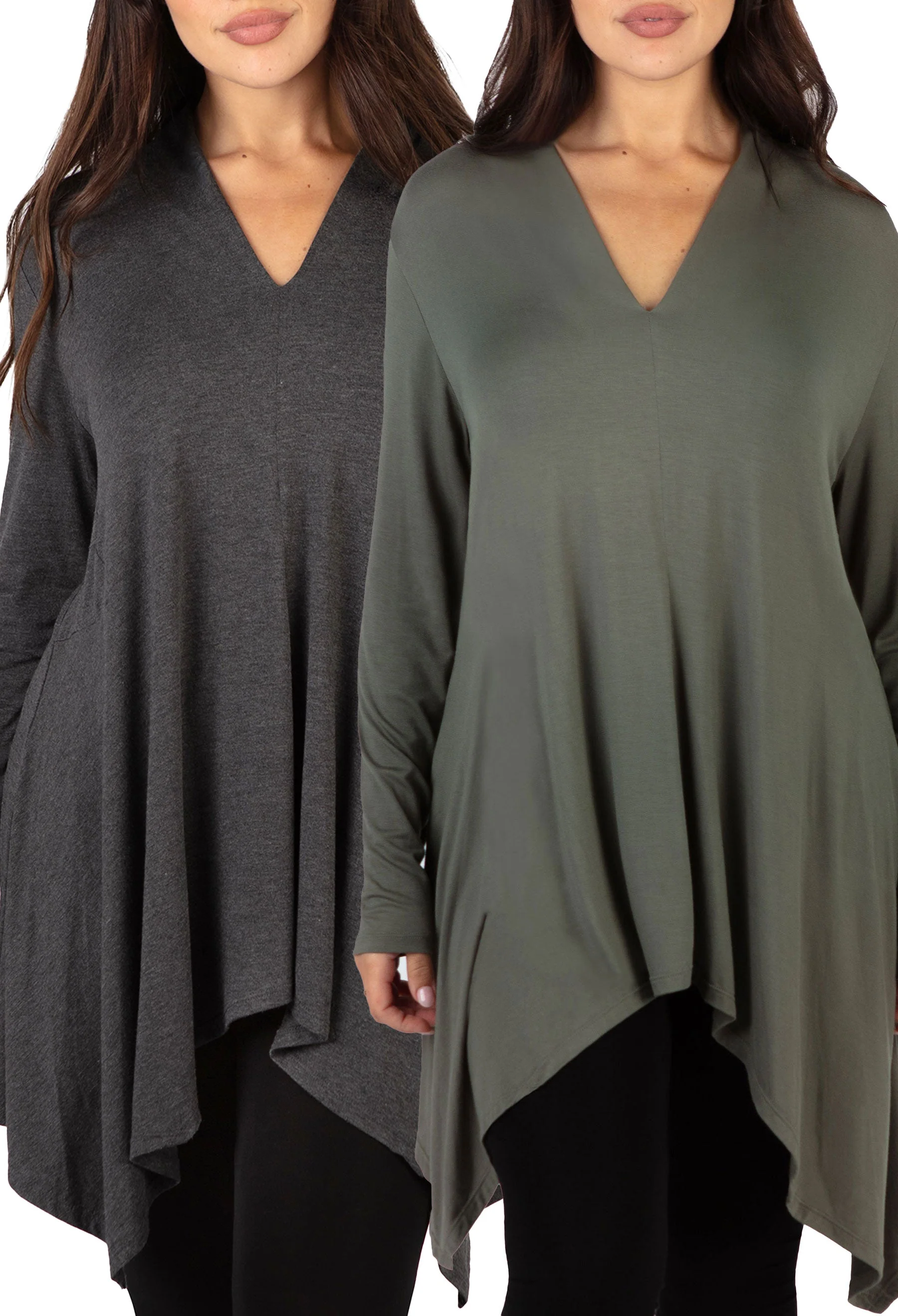Bamboo V Neck Tunic Top - 2 Pack - Image 16
