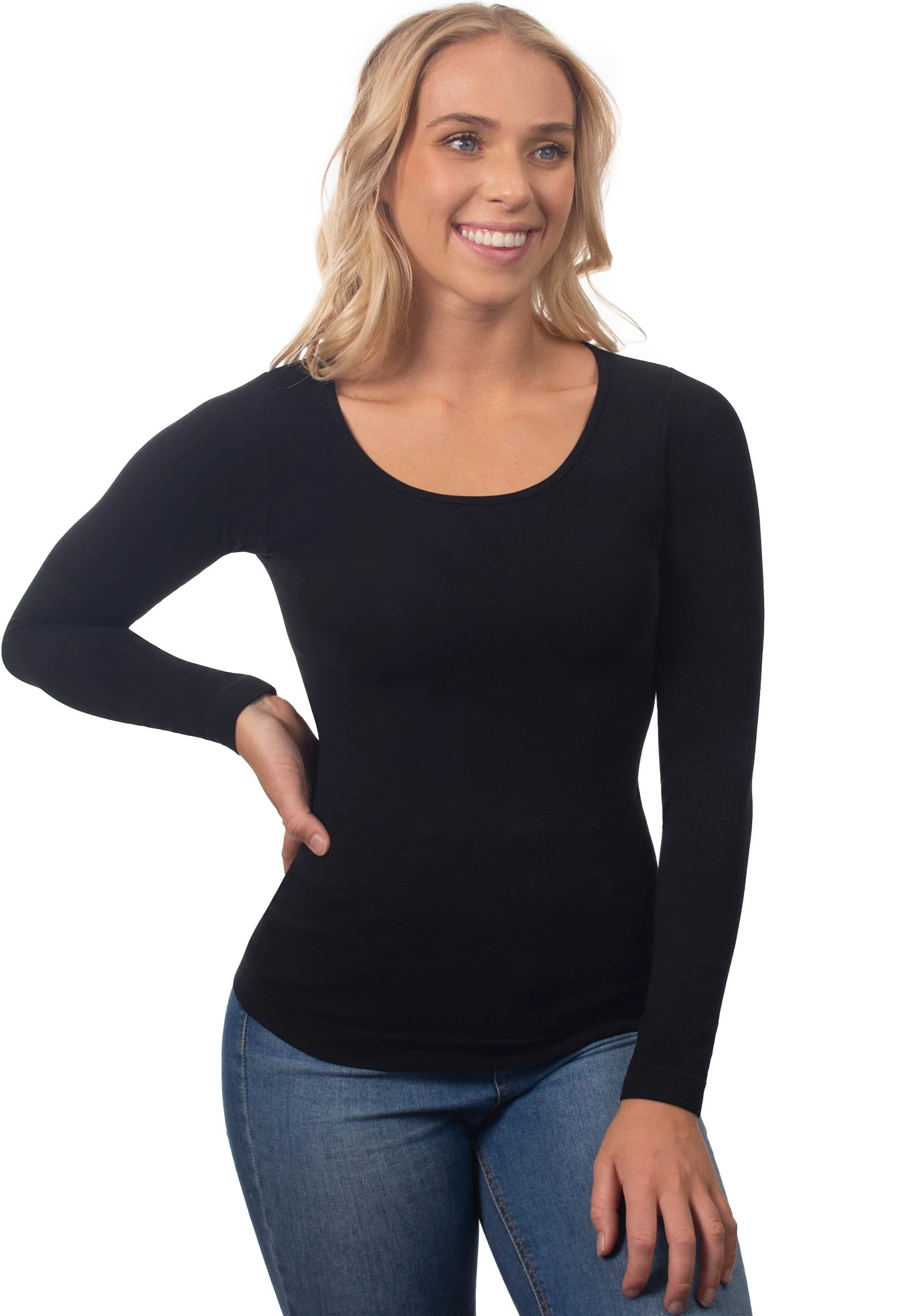 Black Bamboo Long Sleeve Top - Image 2