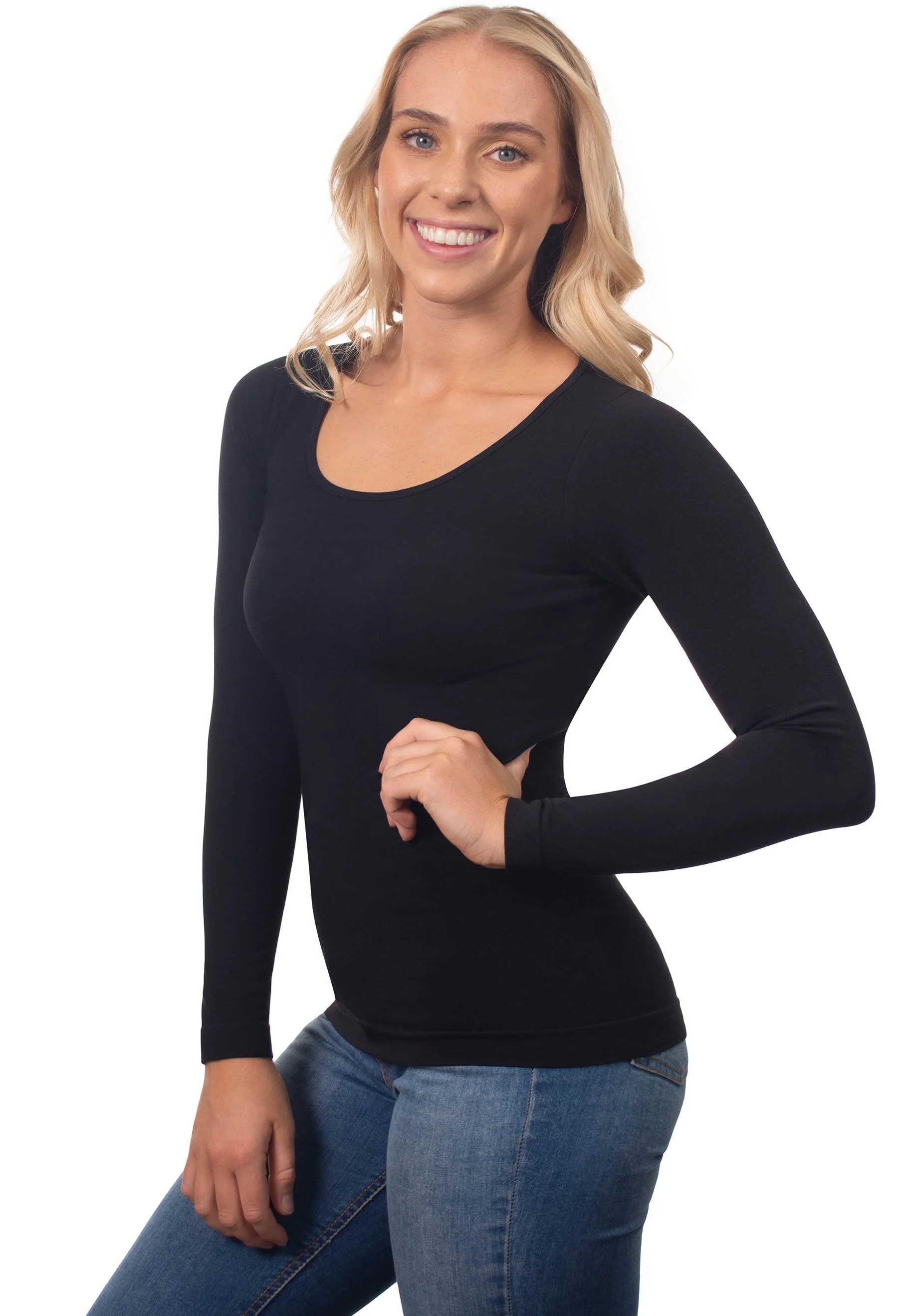 Black Bamboo Long Sleeve Top - Image 3