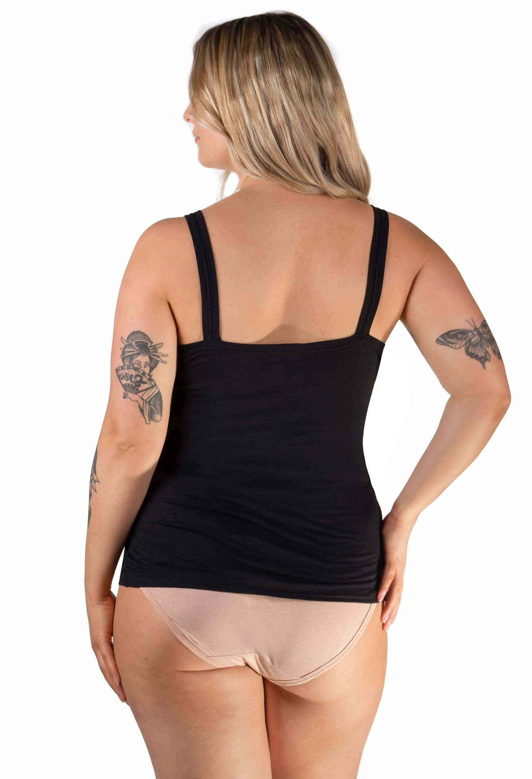 Black Superfine 100% Cotton Camisole - 4 Pack - Image 5