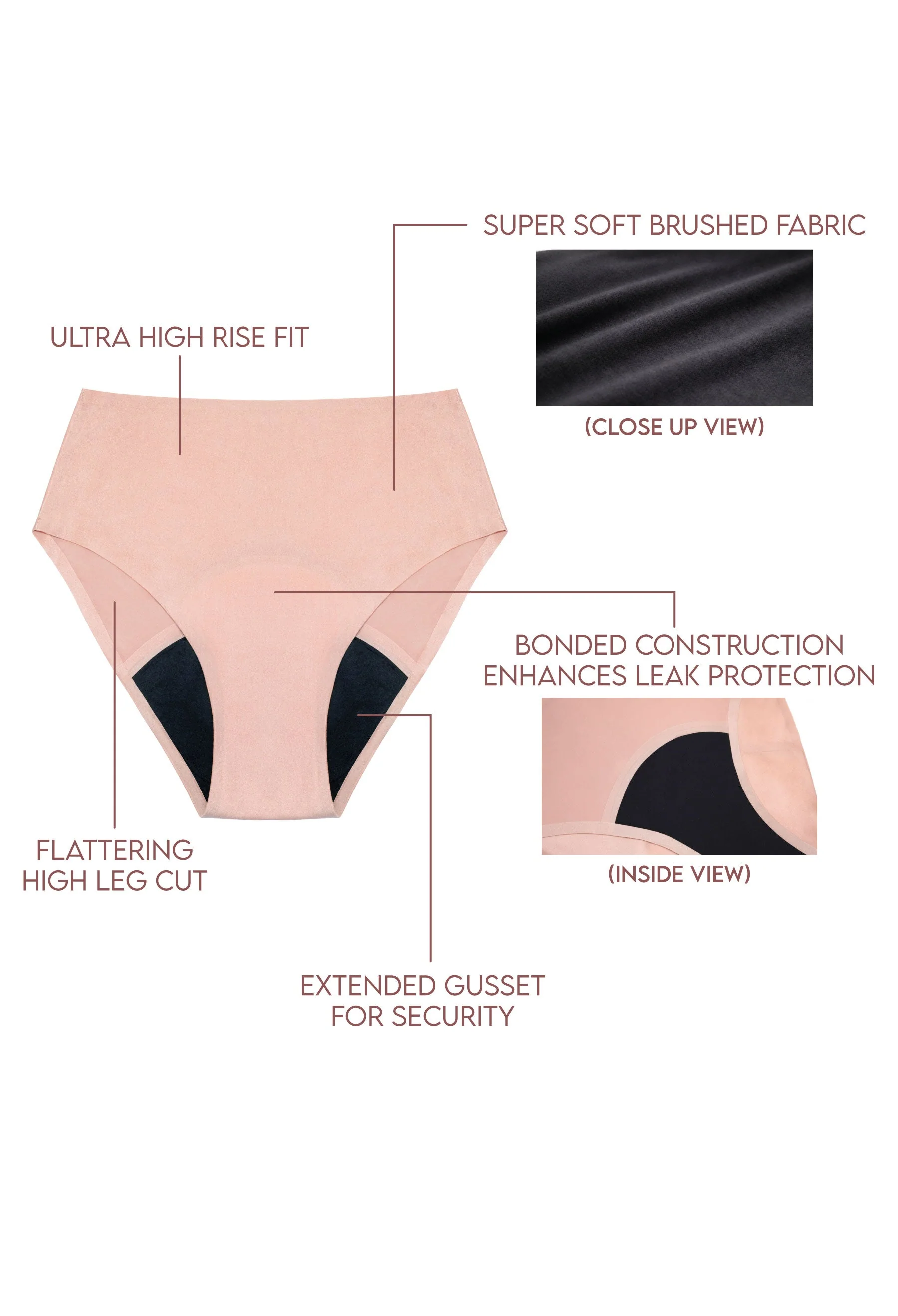 Super Soft Brushed Period High Cut Briefs - Image 5