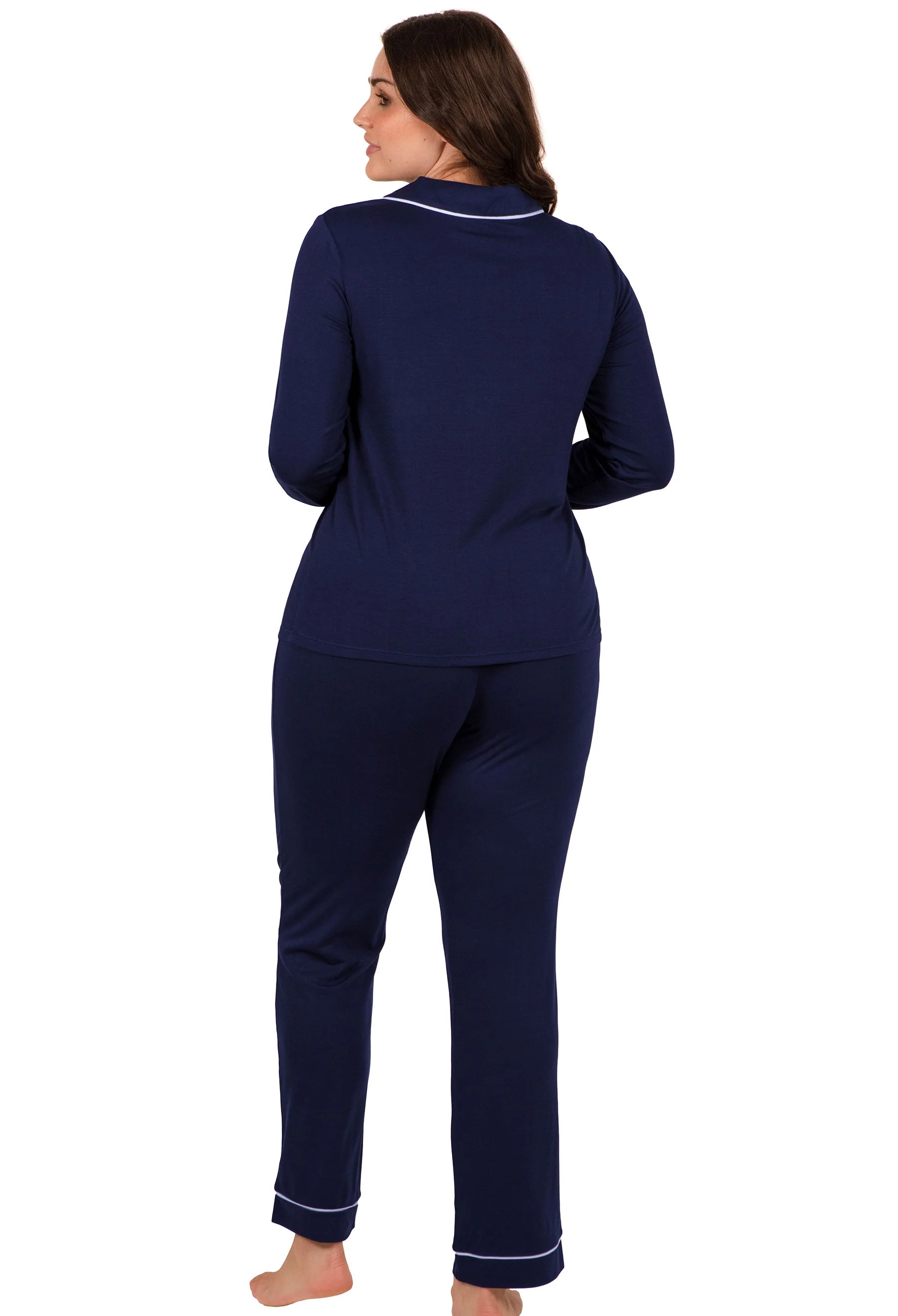Navy Buttery Soft Bamboo Pyjama Set - Image 3