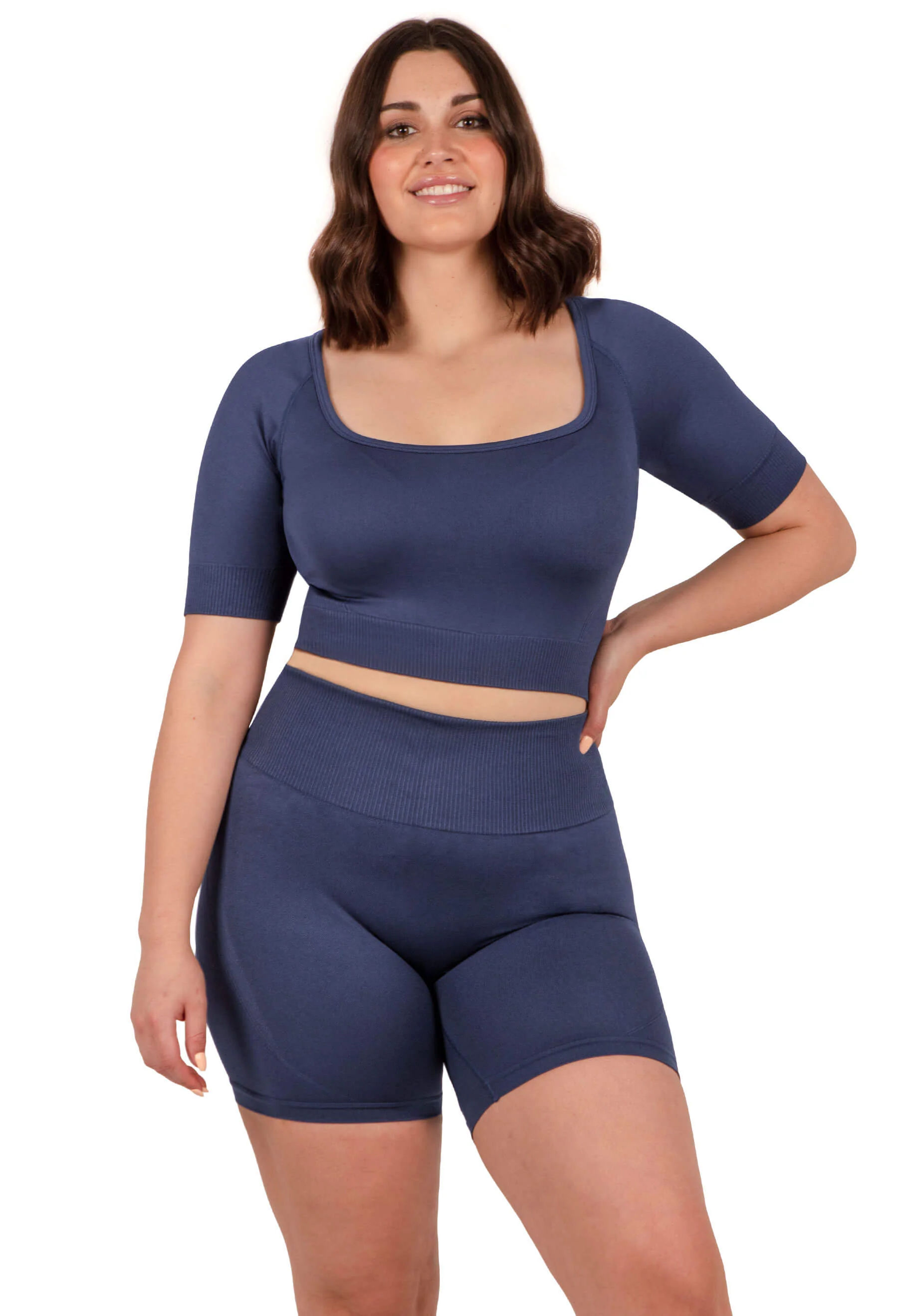 Seamless High Waist Midi Biker Shorts - 3 Pack - Image 12