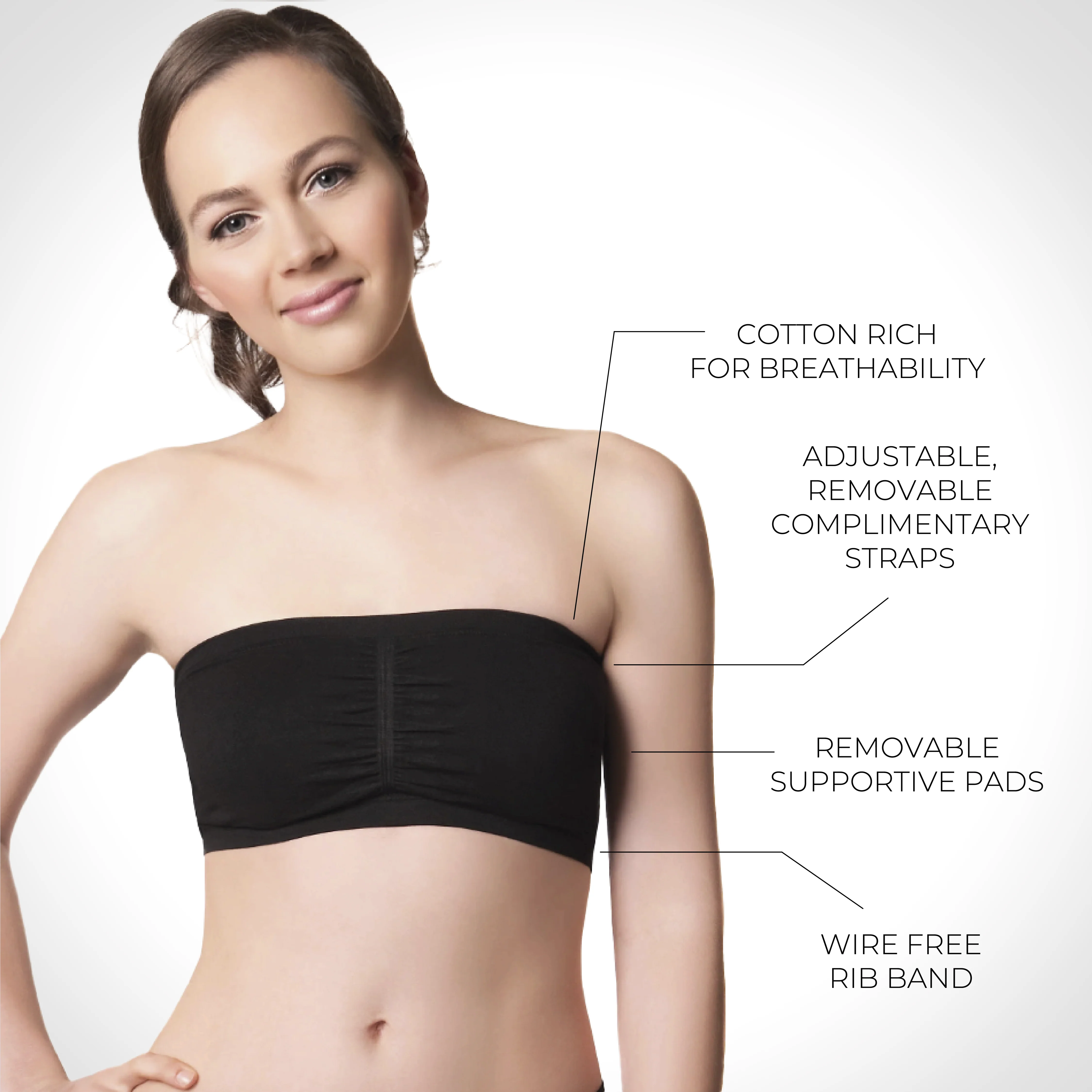 Cotton-Rich Padded Strapless Bra - Image 7