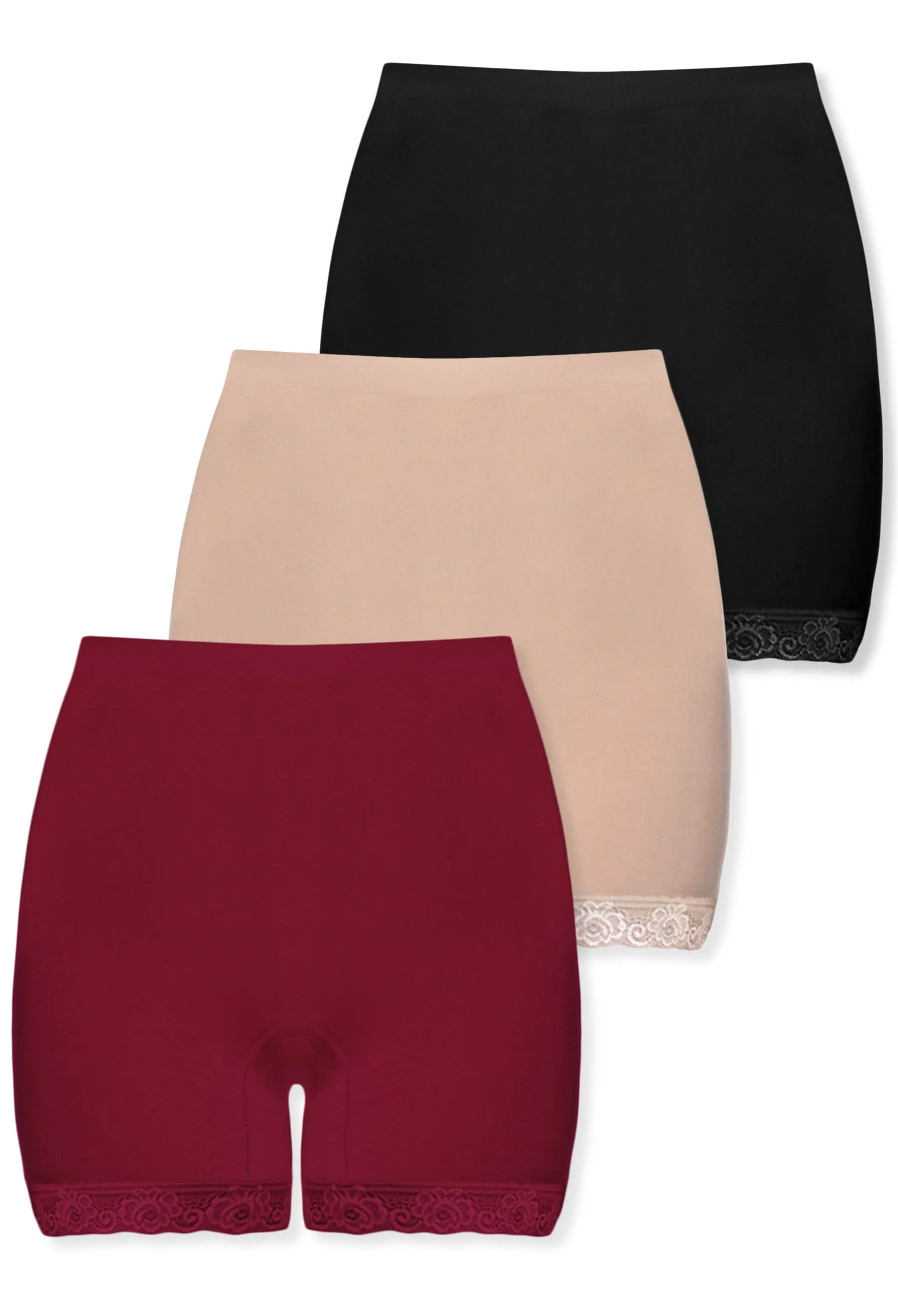 Curvy Anti Chafing High Rise Petite Cotton Rich Shorts - 3 Pack - Image 13
