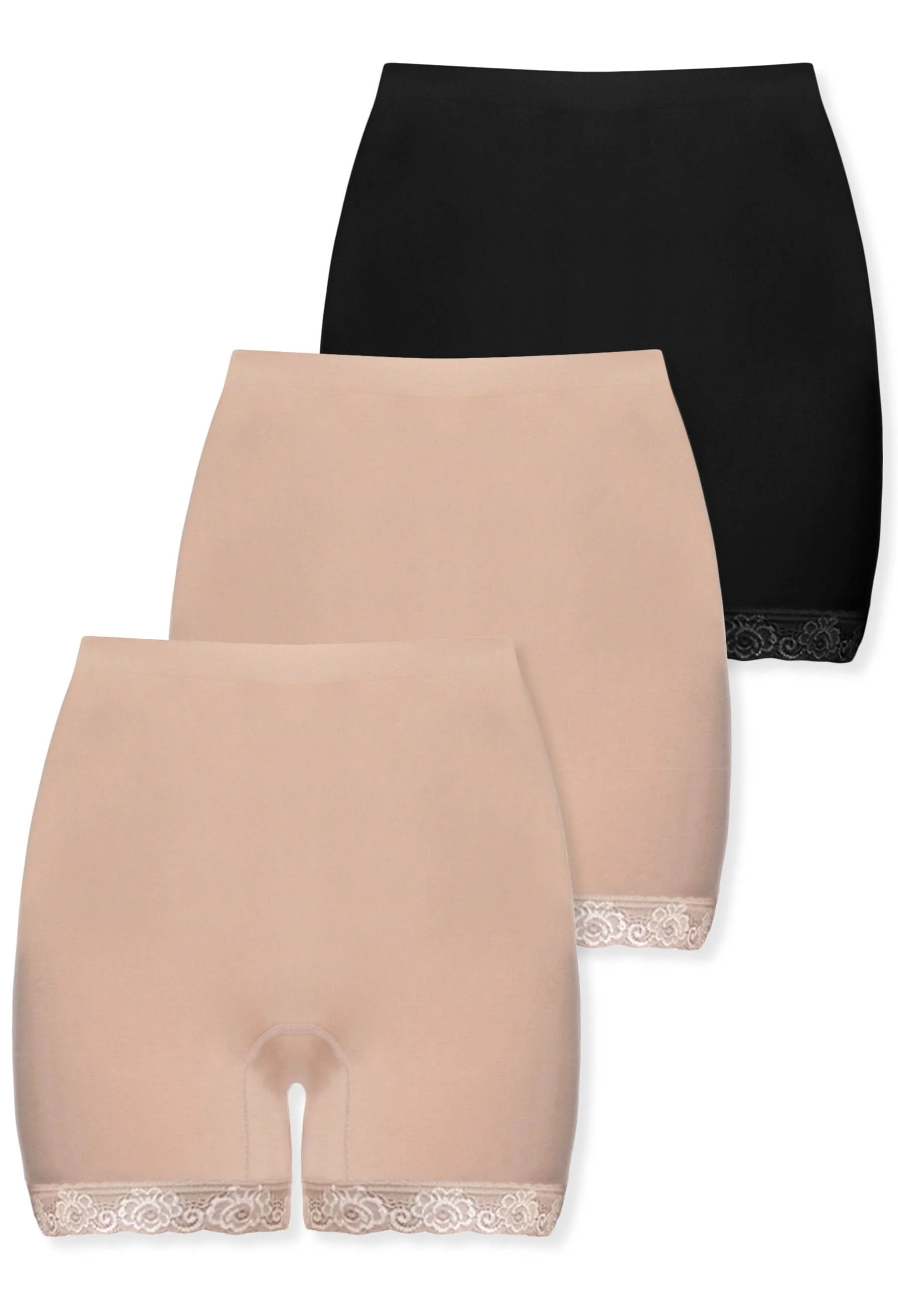 Curvy Anti Chafing High Rise Petite Cotton Rich Shorts - 3 Pack - Image 14
