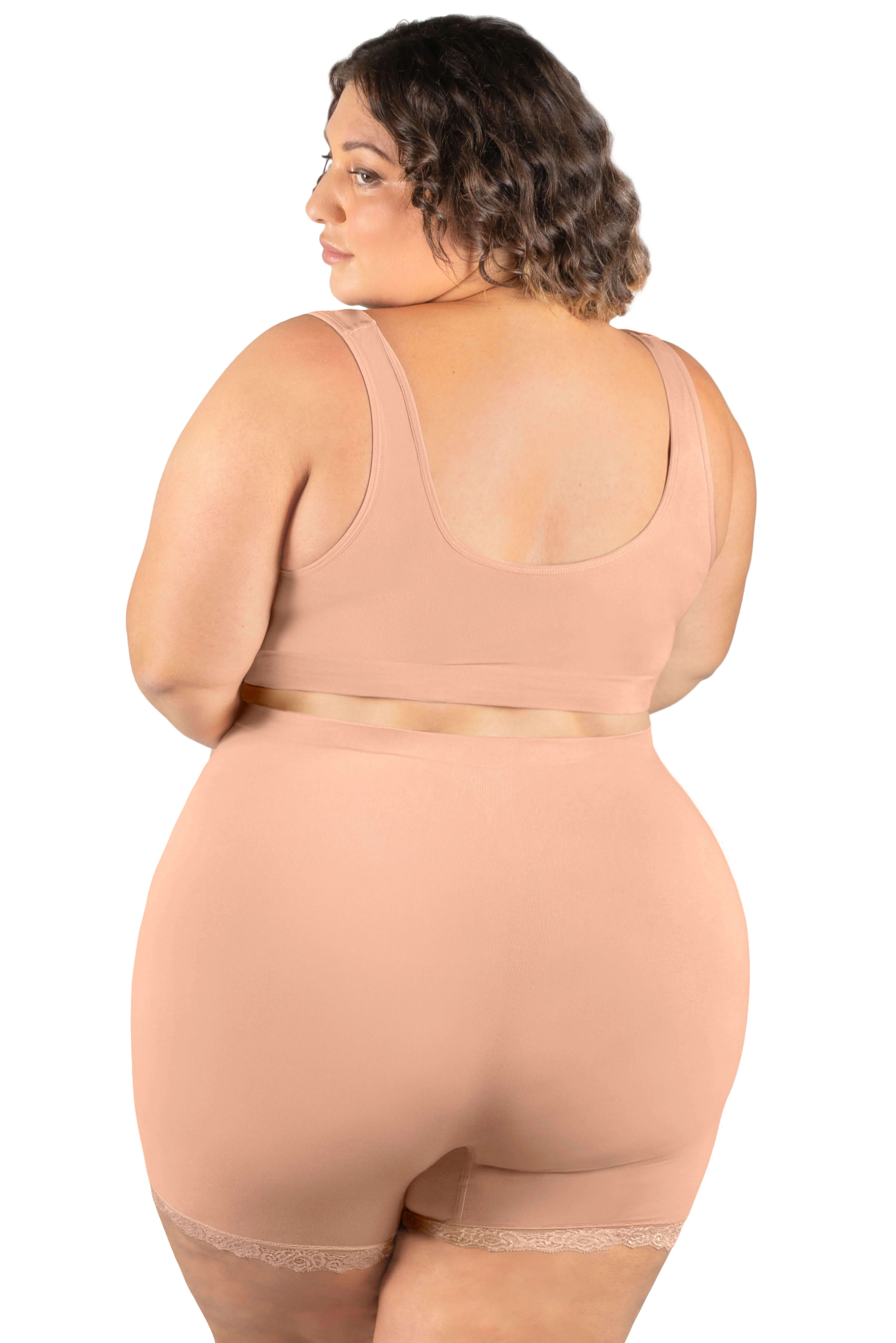 Curvy Anti Chafing High Rise Petite Cotton Rich Shorts - 3 Pack - Image 6