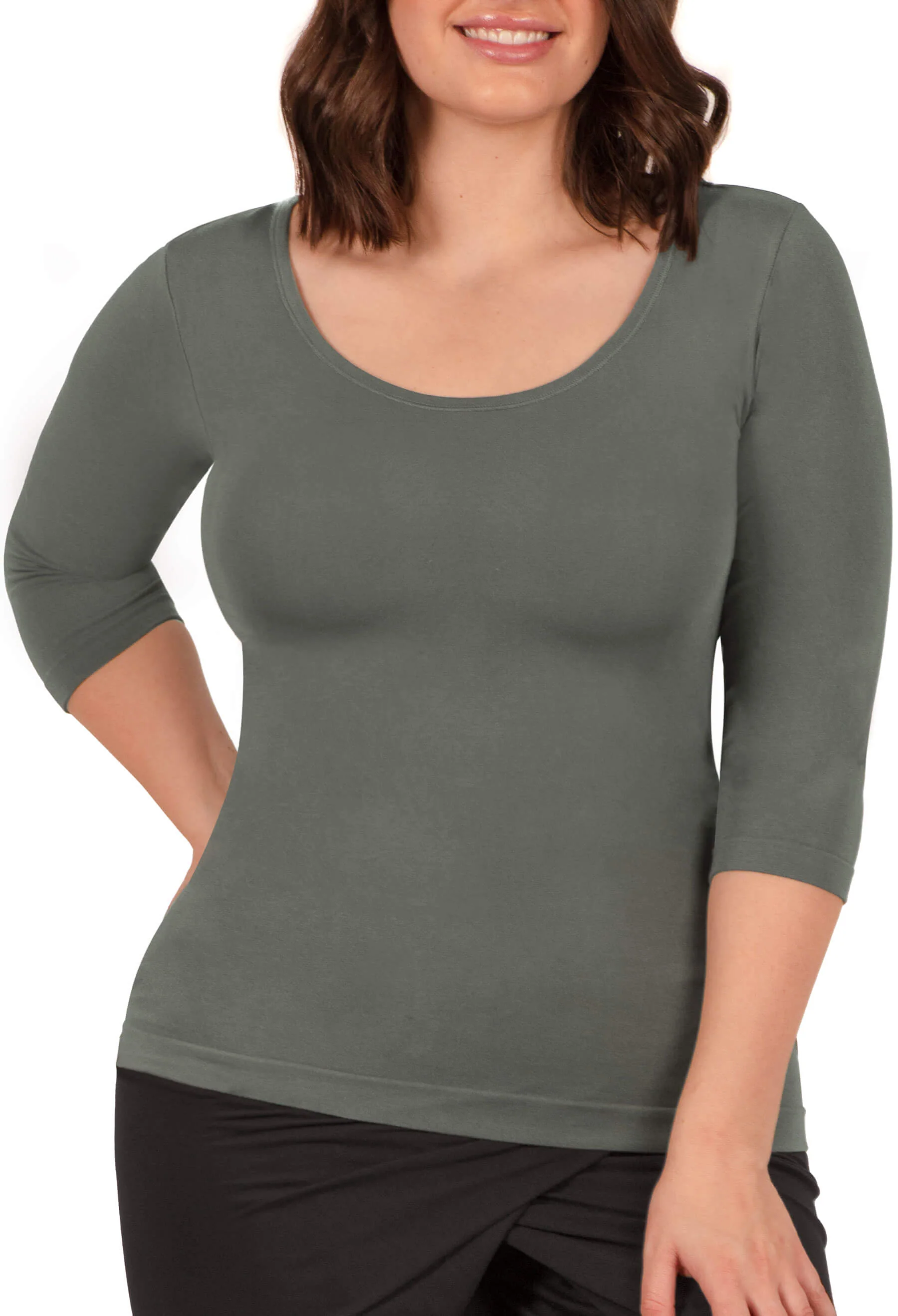 Curvy Bamboo 3/4 Sleeve Top - Image 15