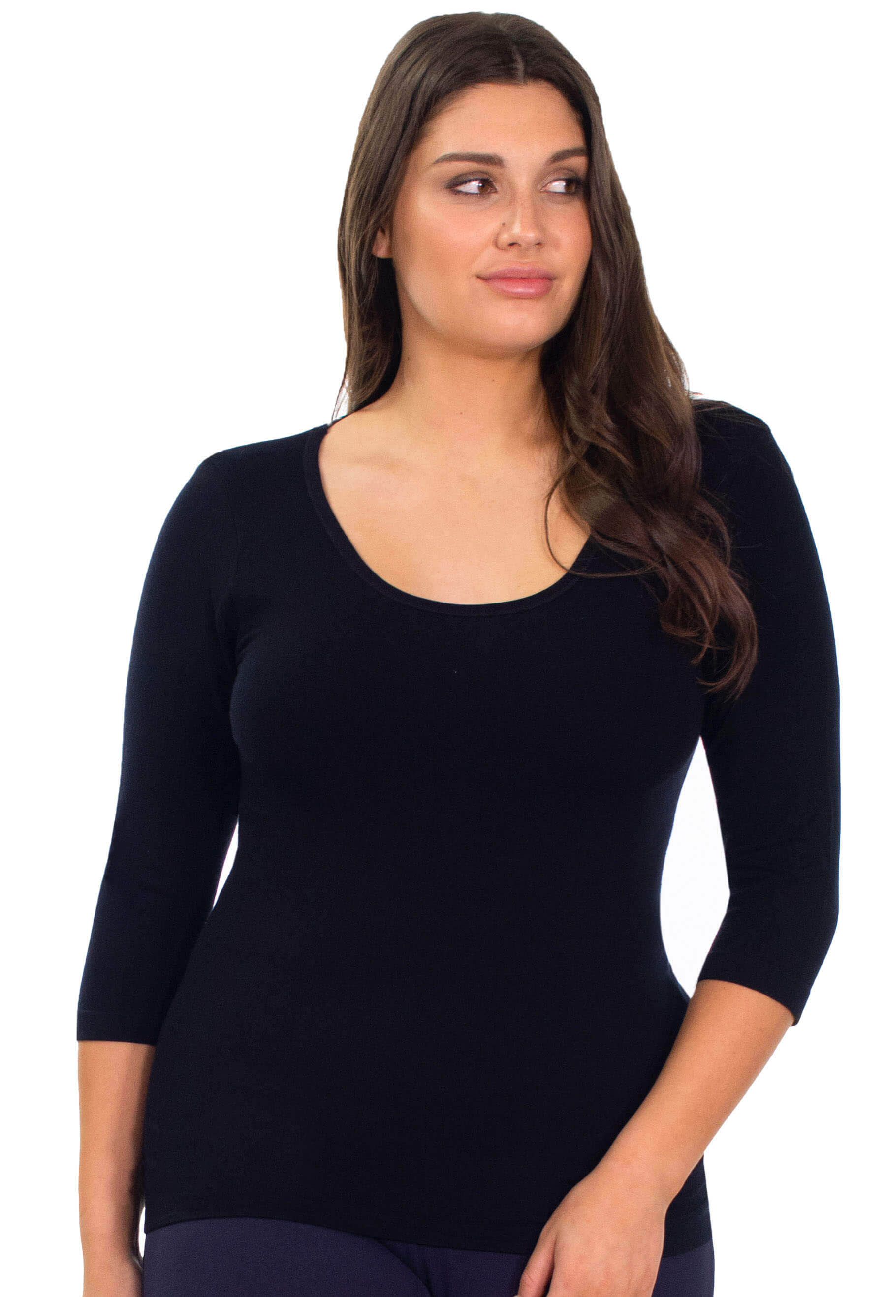 Curvy Bamboo 3/4 Sleeve Top - Image 3