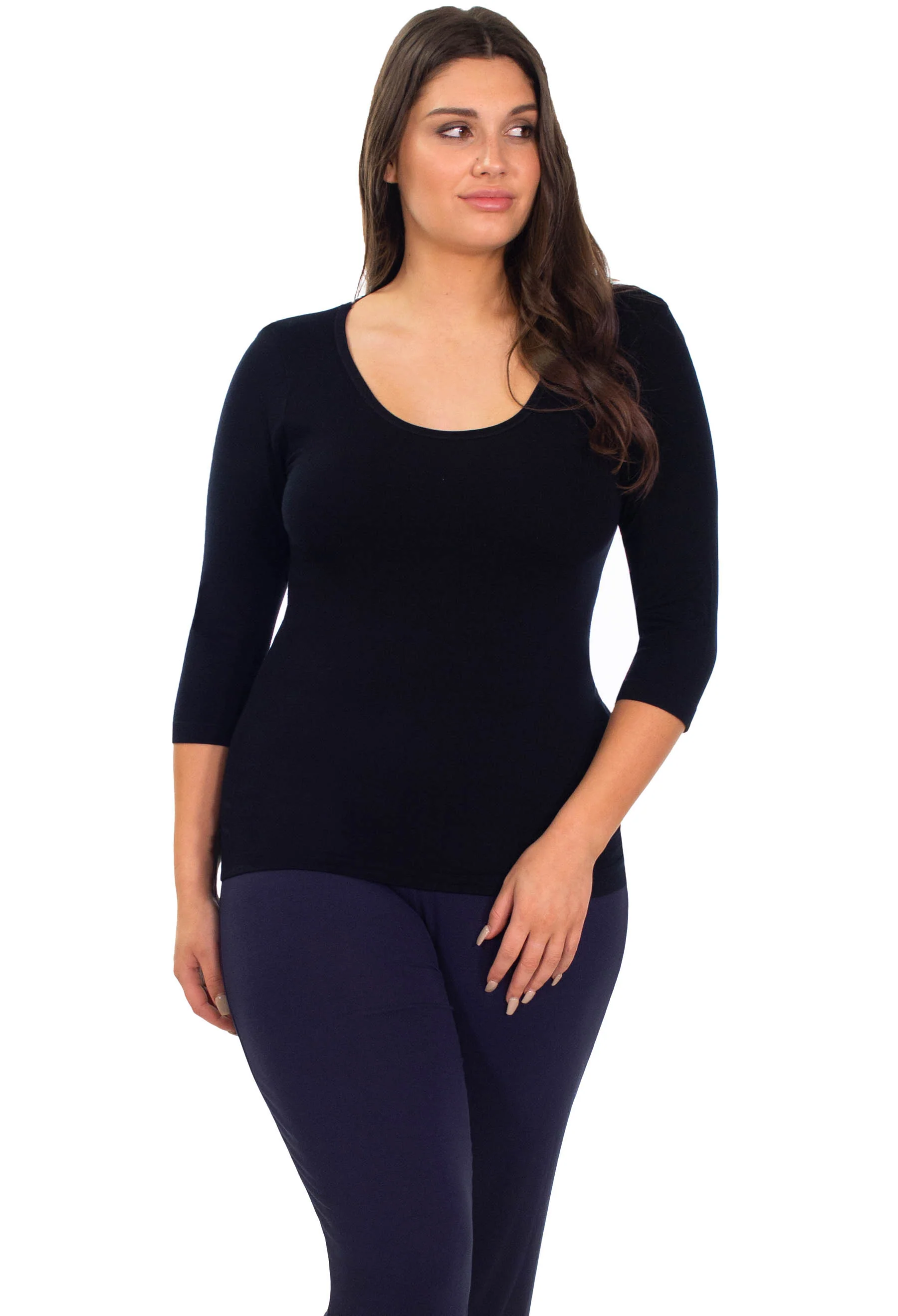 Curvy Bamboo 3/4 Sleeve Top - Image 5