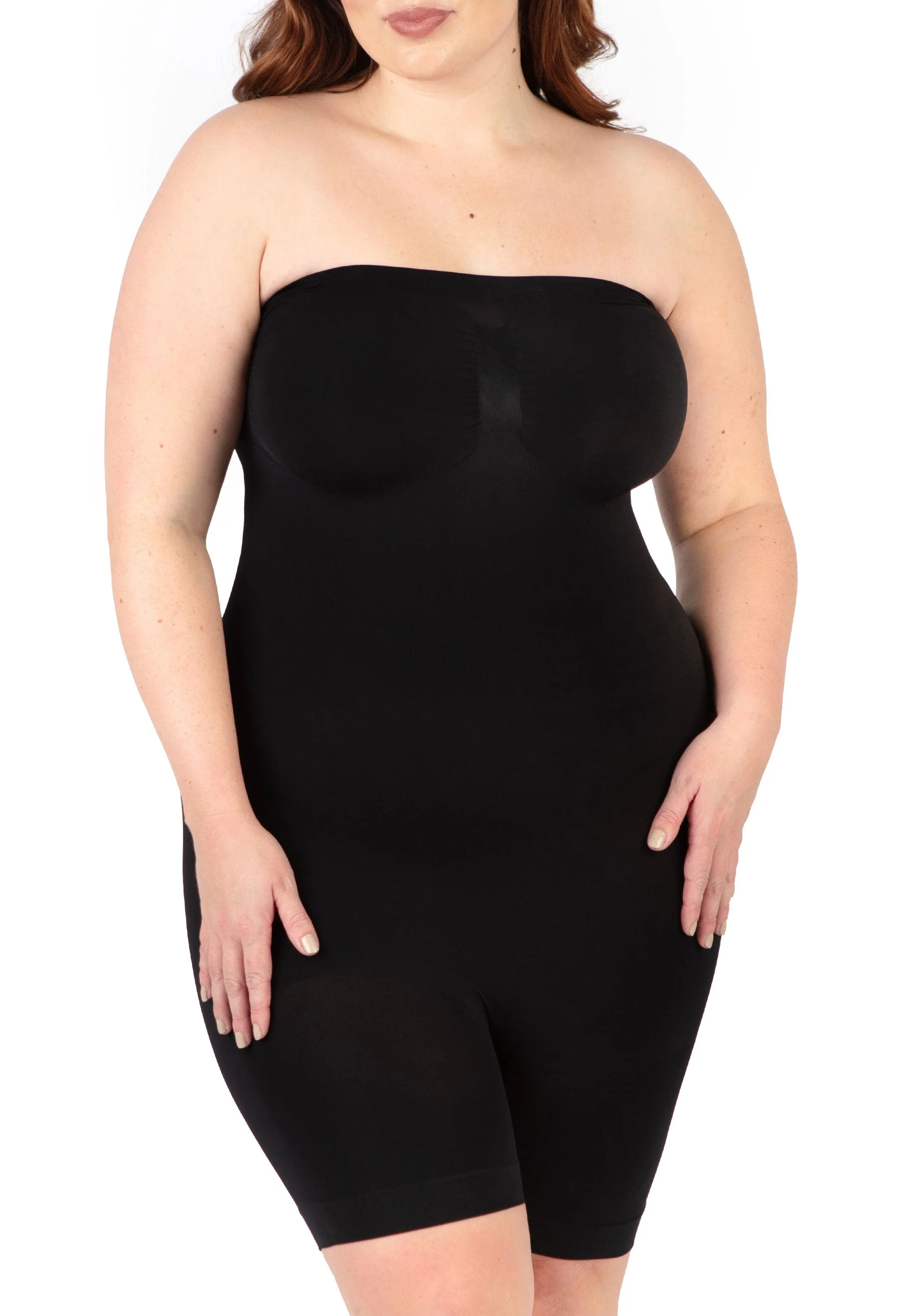 Curvy Shapewear Bodysuit Strapless Shorts | BodySleek - Image 8
