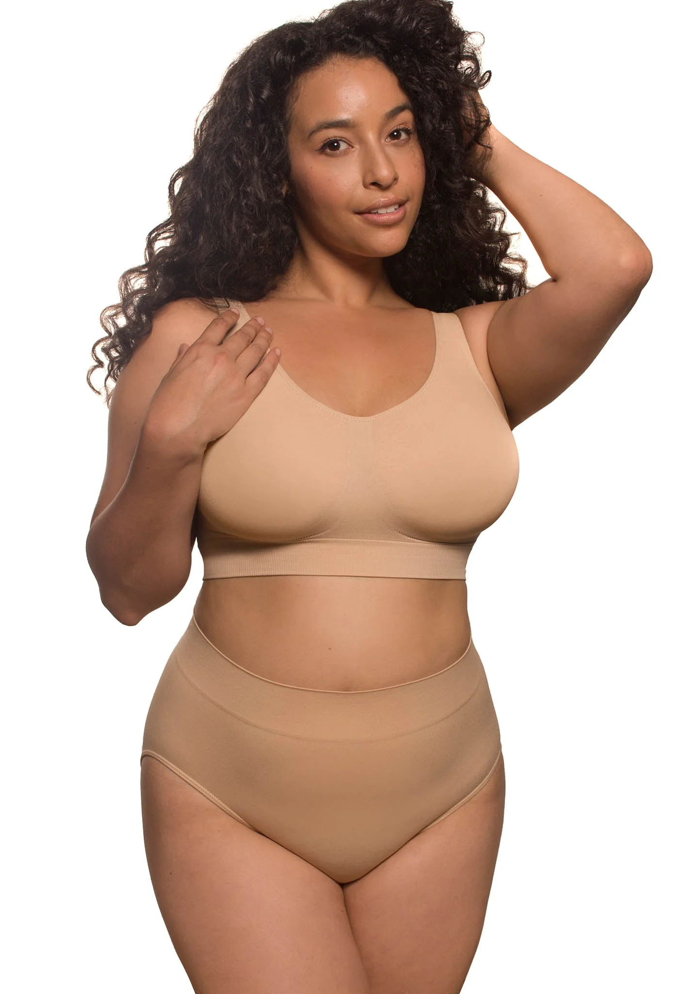 Double Lined Wire Free High Back Crop Bra - 3 Pack - Image 5