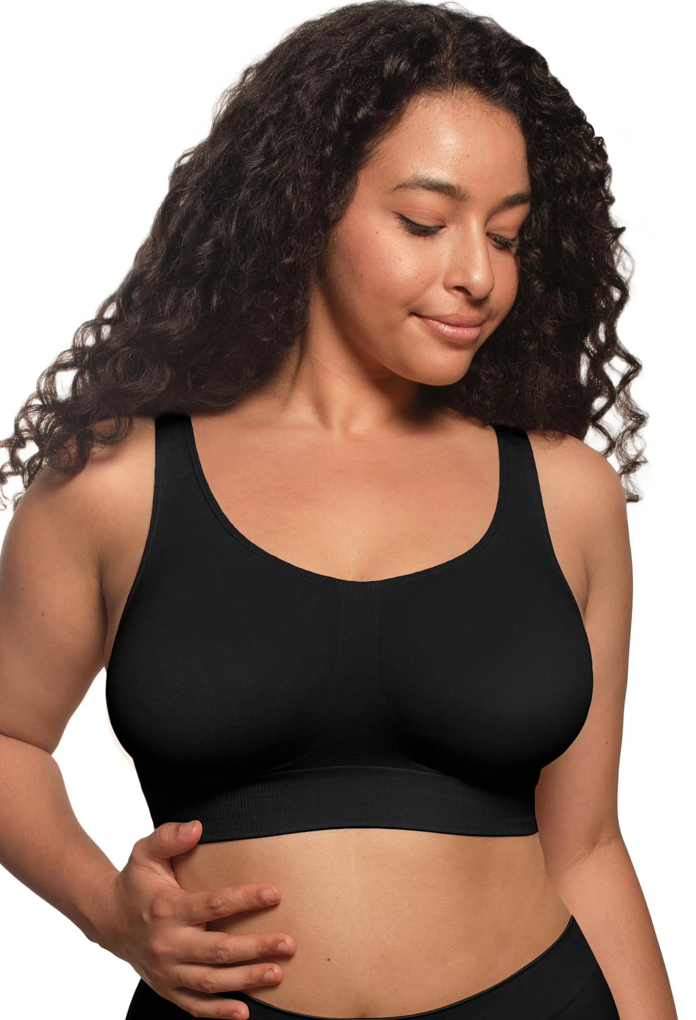 Double Lined Wire Free High Back Crop Bra - 3 Pack - Image 6