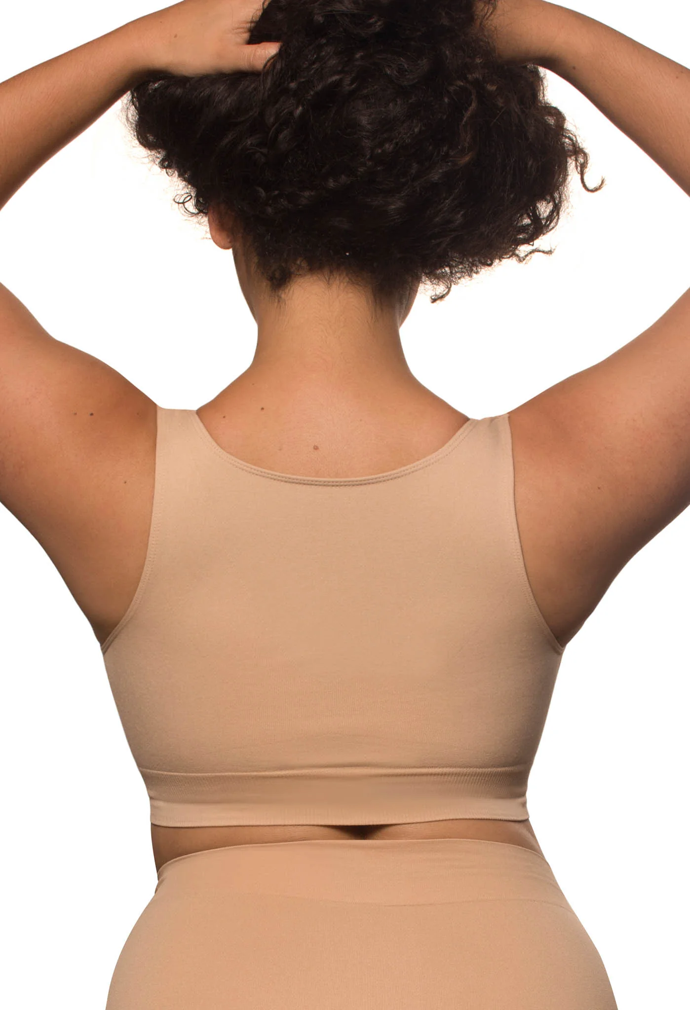 Double Lined Wire Free High Back Crop Bra - Image 3