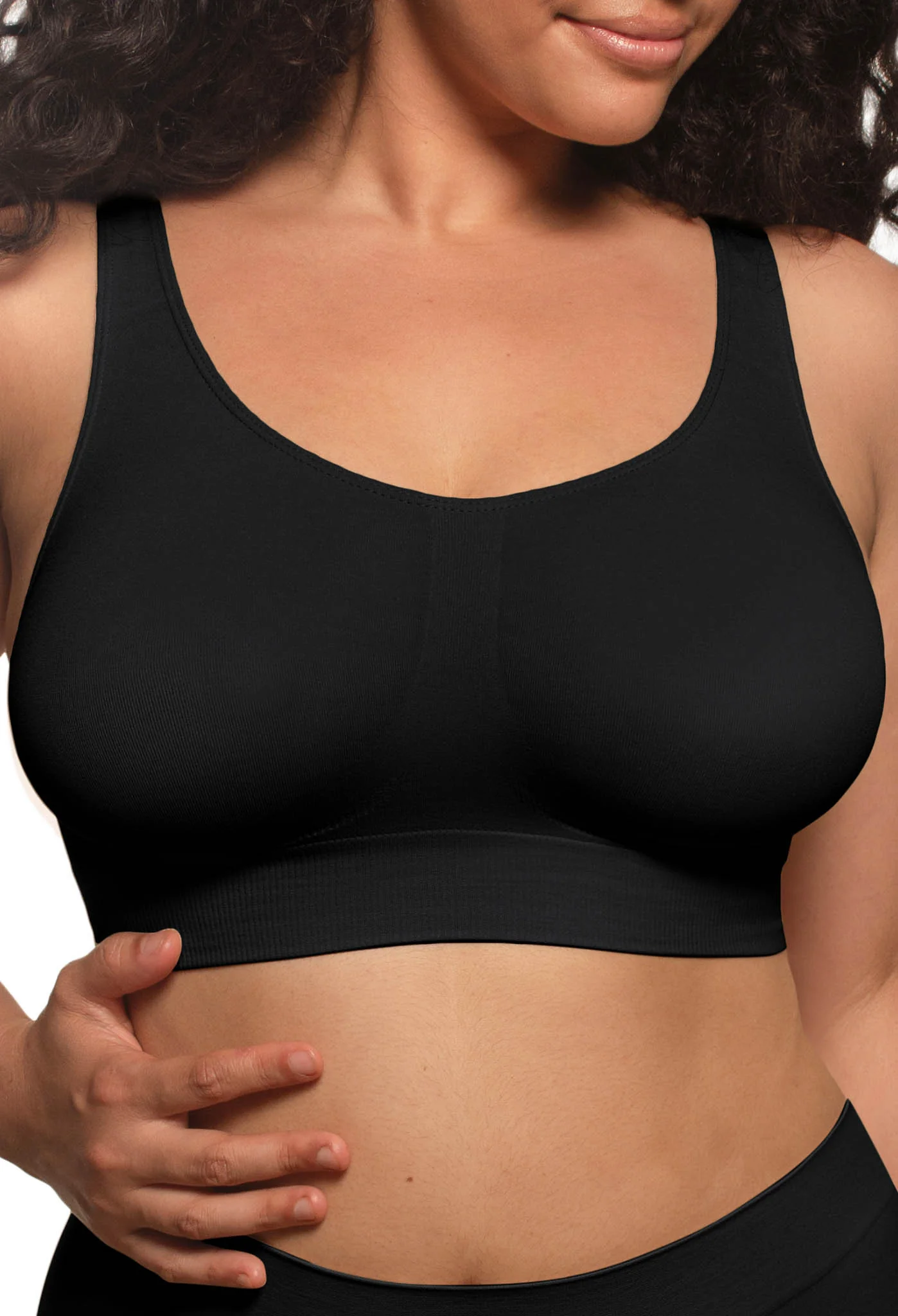 Double Lined Wire Free High Back Crop Bra - Image 5