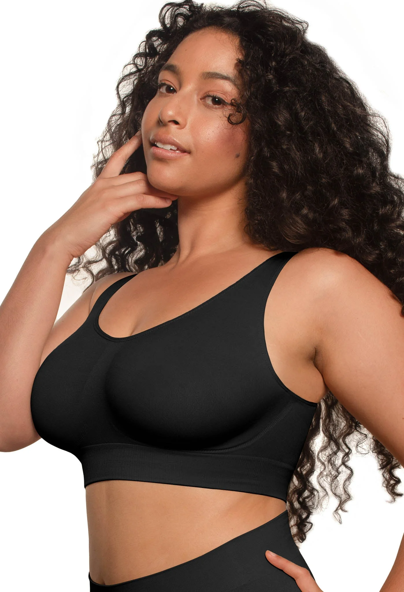 Double Lined Wire Free High Back Crop Bra - Image 6