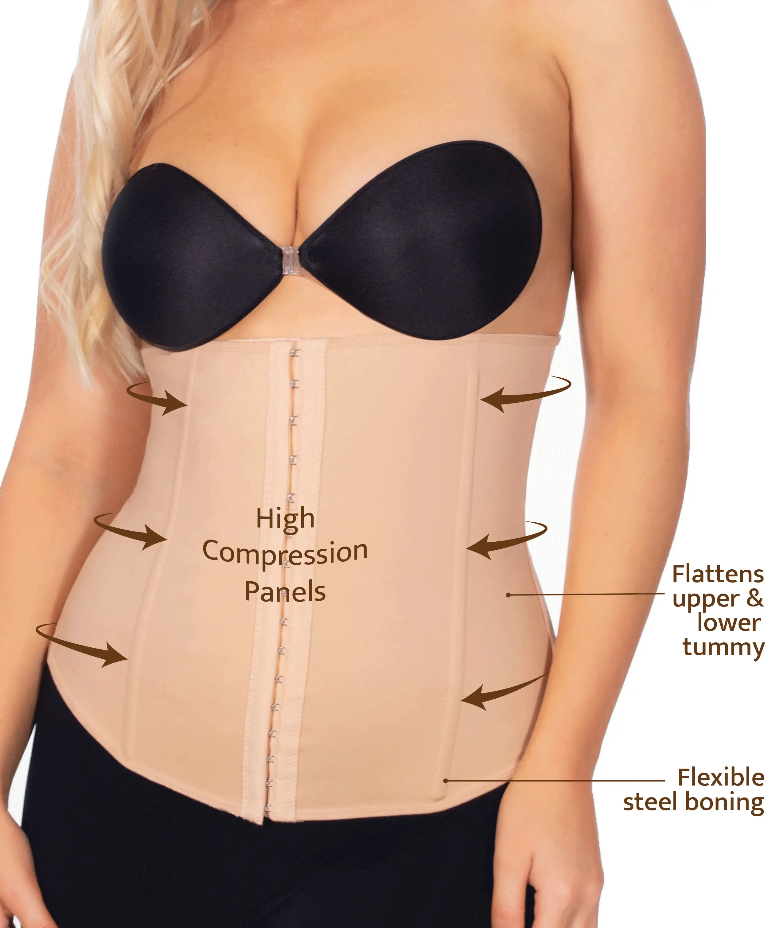 Flexi-Stretch Corset With 4 Steel Bones - Black - Image 3